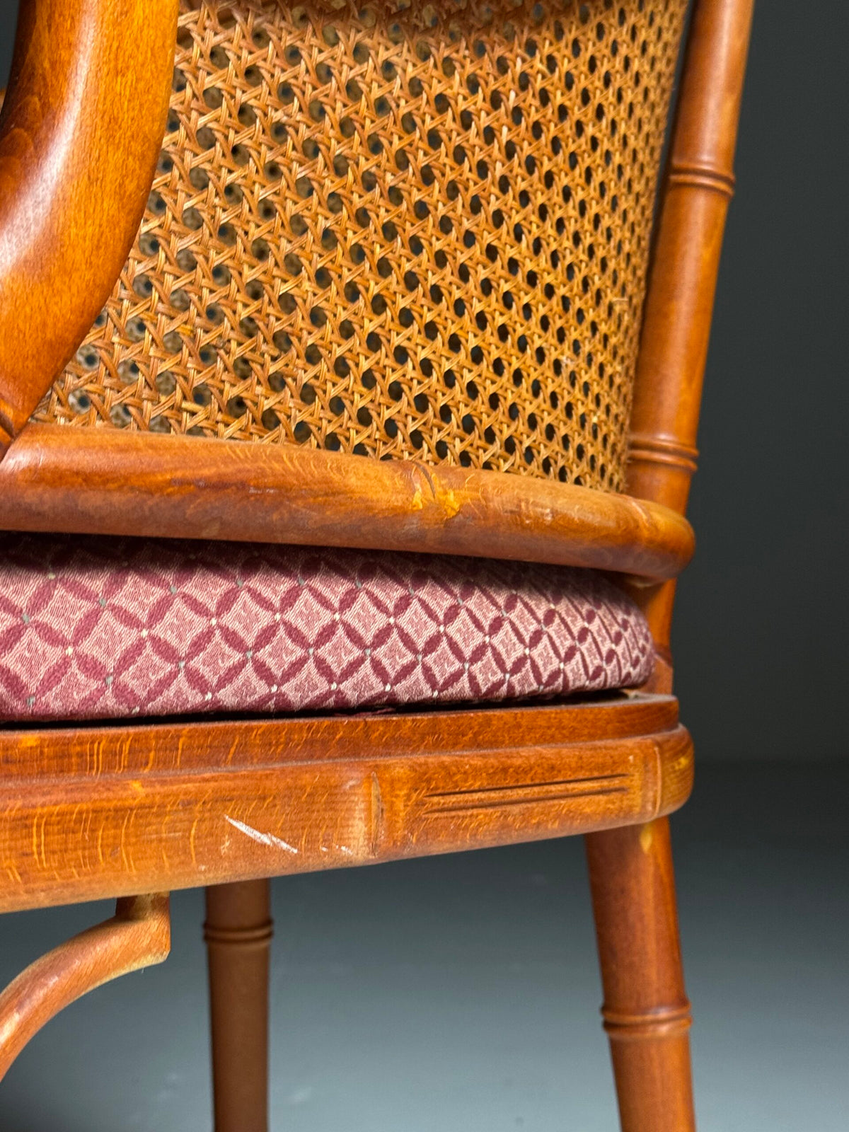 Set of Four Vintage Faux Bamboo Dining Chairs, photo 8