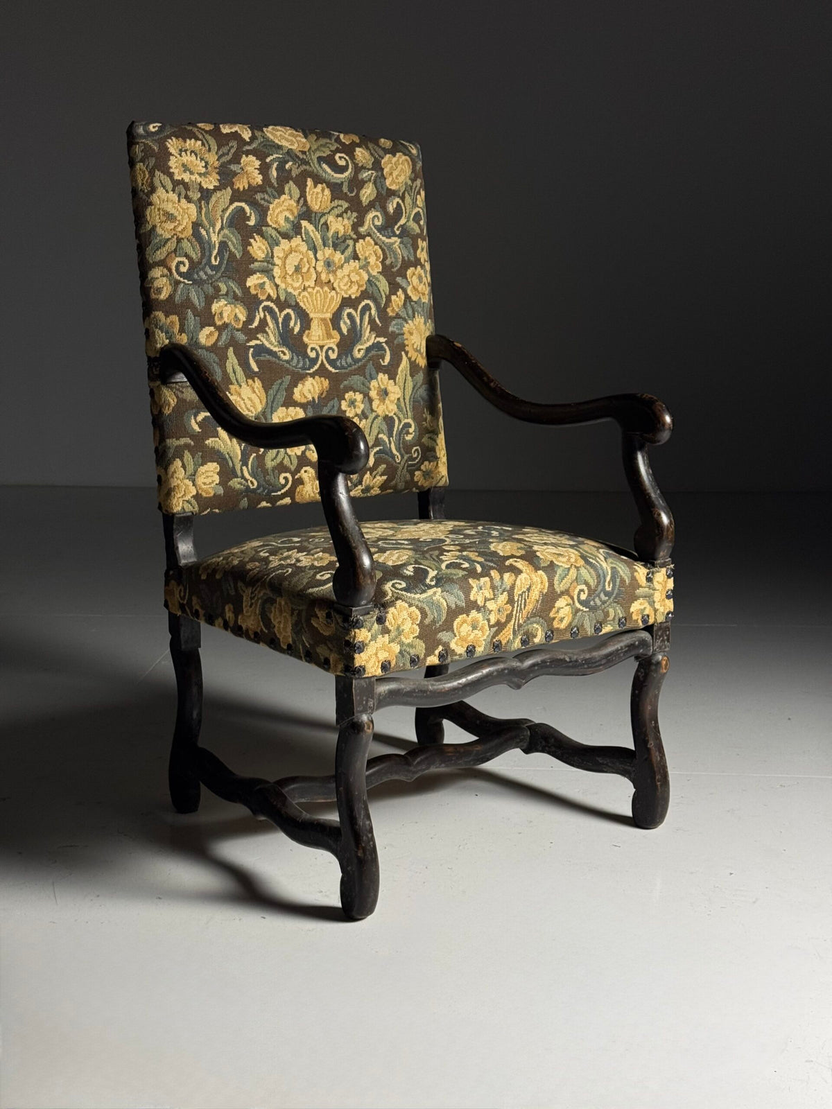 Pair of Large Os de Mouton Armchairs in Tapestry Upholstery, c. 1900, photo 20