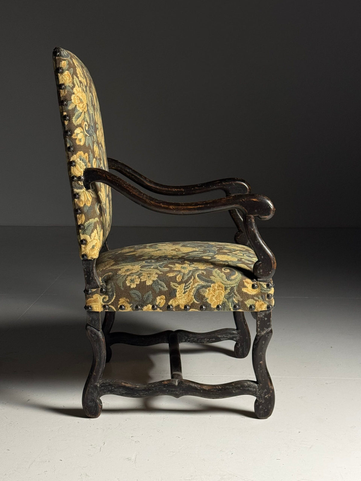Pair of Large Os de Mouton Armchairs in Tapestry Upholstery, c. 1900, photo 12