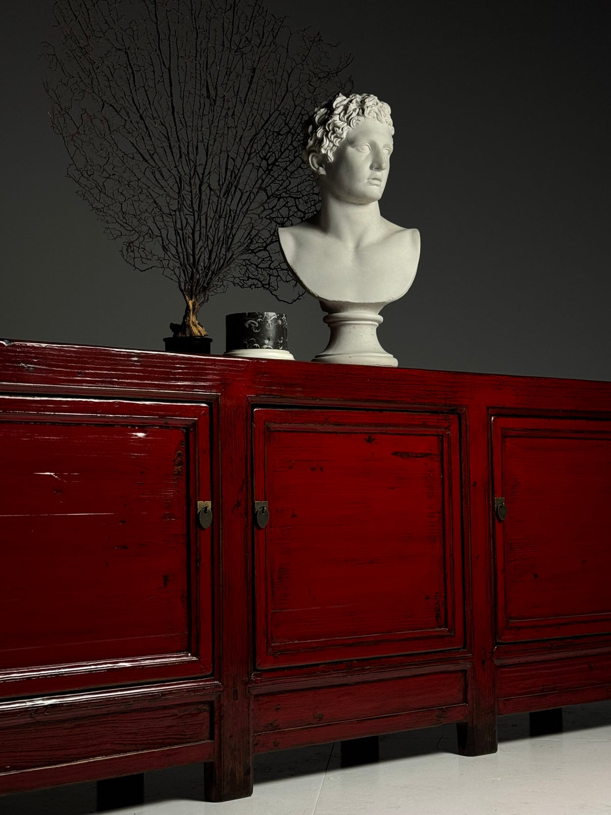 Large Chinese Style Red Lacquer Sideboard, c. 2000, photo 8