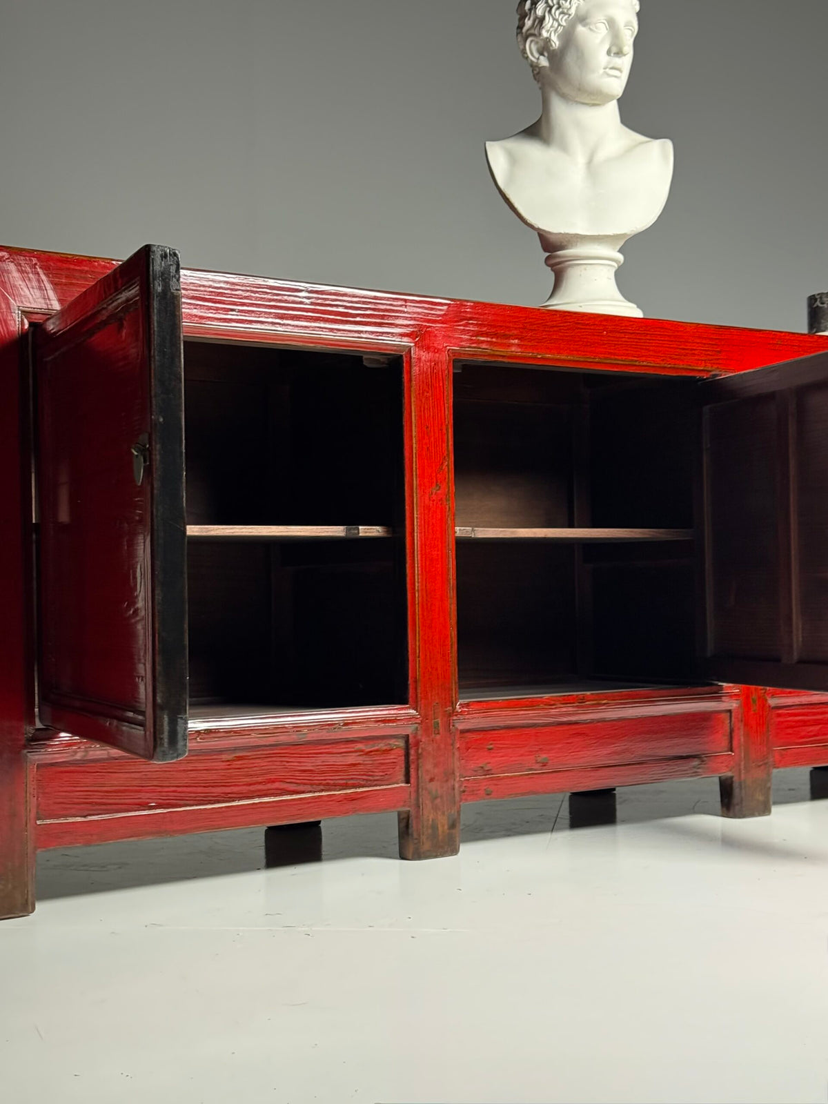Large Chinese Style Red Lacquer Sideboard, c. 2000, photo 6