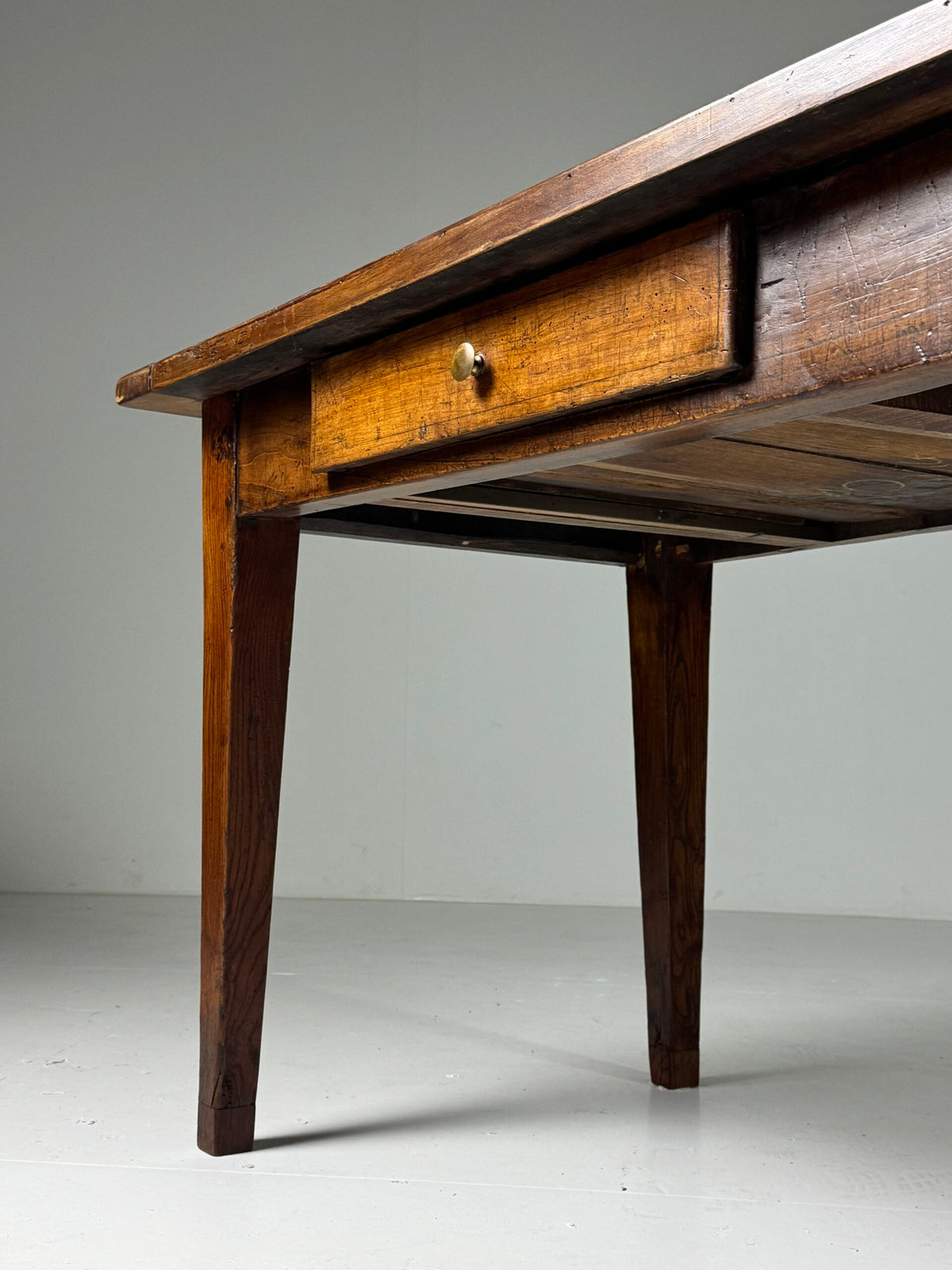 French Farmhouse Dining Table, 292 cm, Fruitwood, Early 19th Century, photo 19