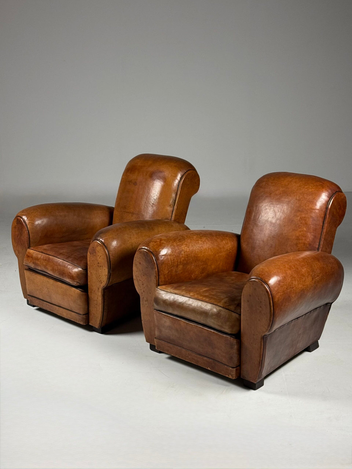 Pair of French Leather Club Chairs, 1930 to 1940, photo 12