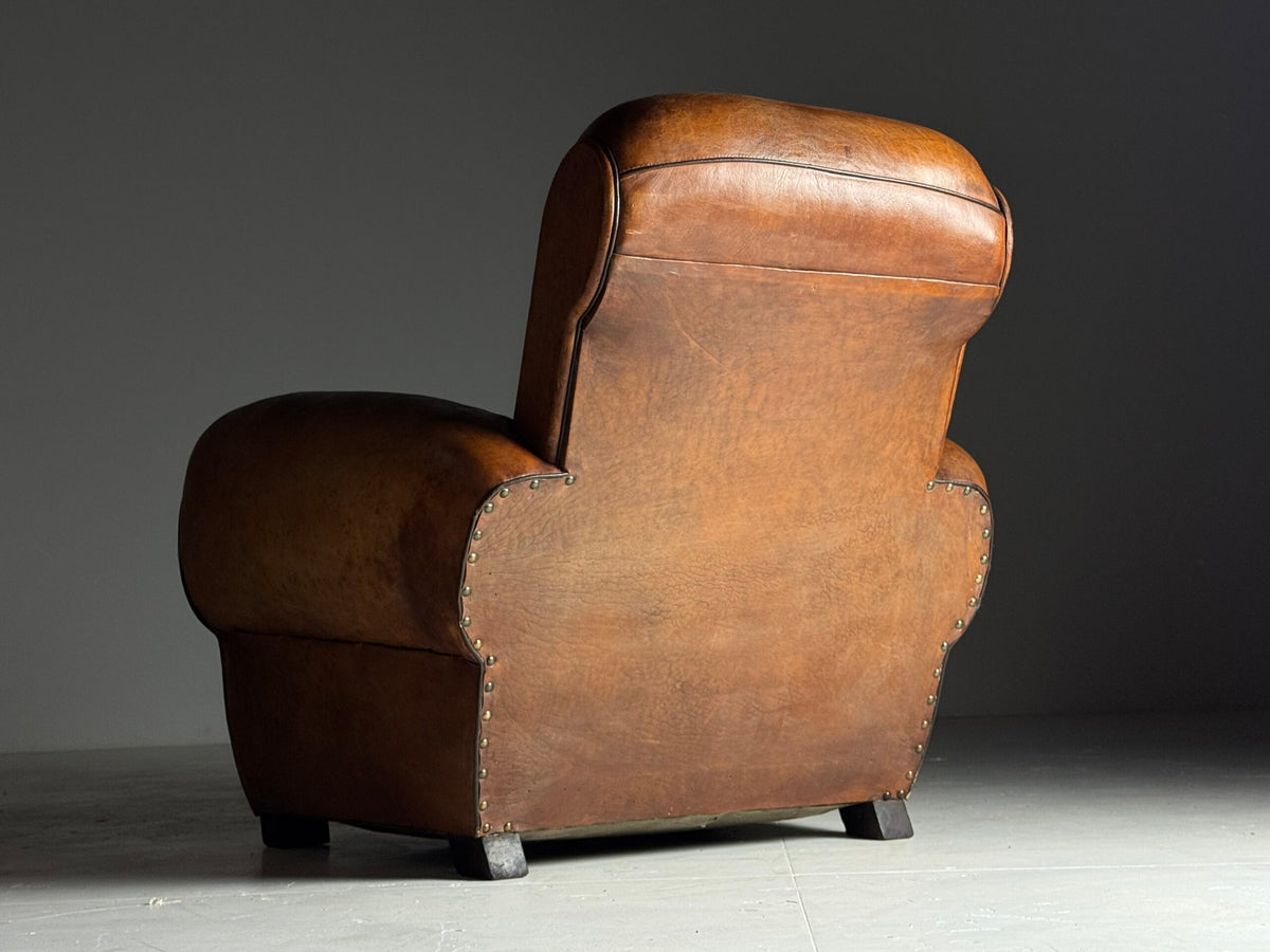 Pair of French Leather Club Chairs, 1930 to 1940, photo 24