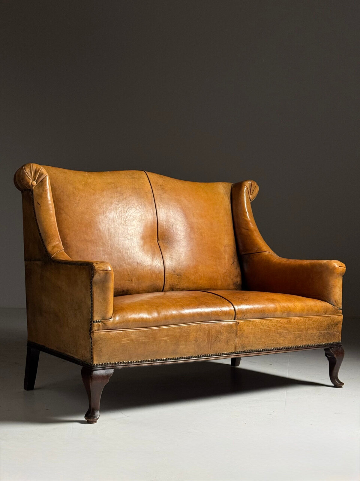 Sheepskin Leather Sofa Bench, Mid to Late 20th Century, photo 3