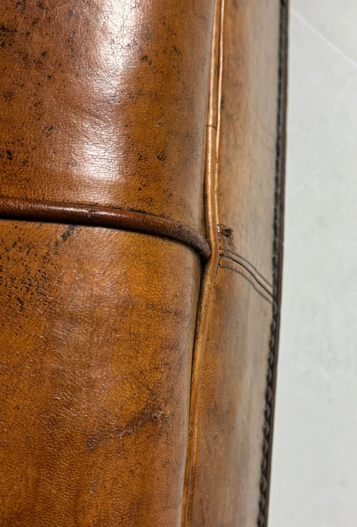 Sheepskin Leather Sofa Bench, Mid to Late 20th Century, photo 8