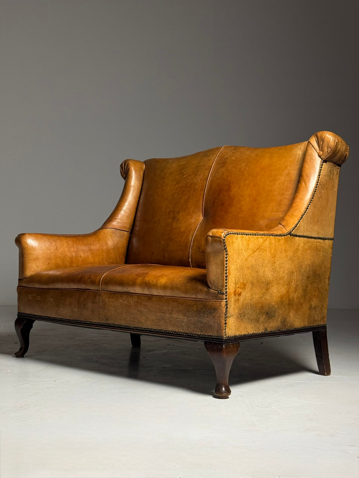 Sheepskin Leather Sofa Bench, Mid to Late 20th Century, photo 17