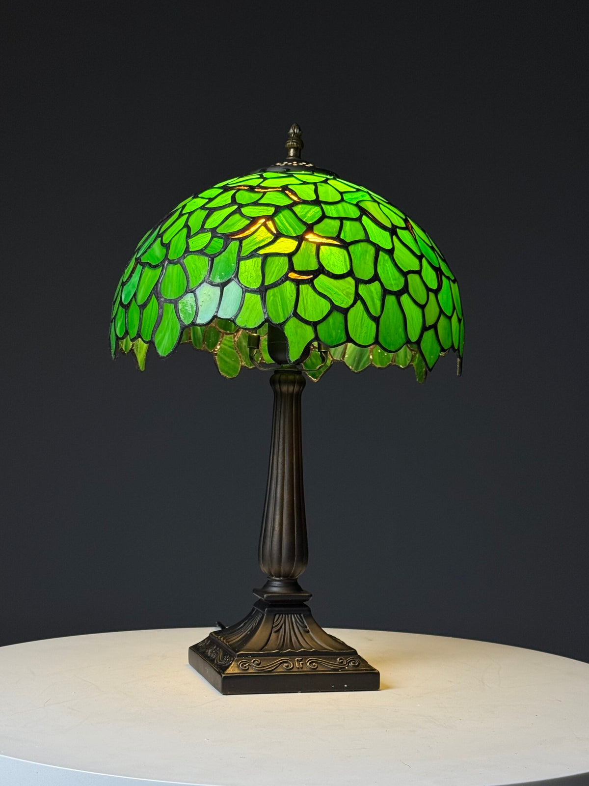 Tiffany Style Green Glass Table Lamp, photo 10