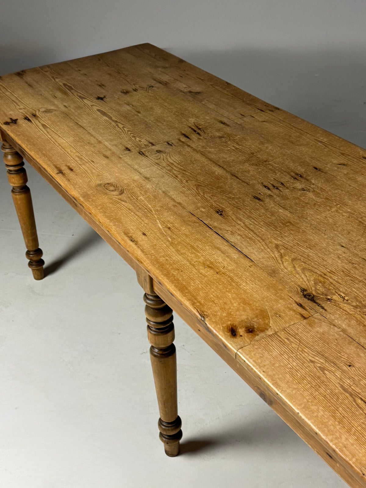 Belgian Pine Refectory Table with Two Drawers, 241 cm, photo 2