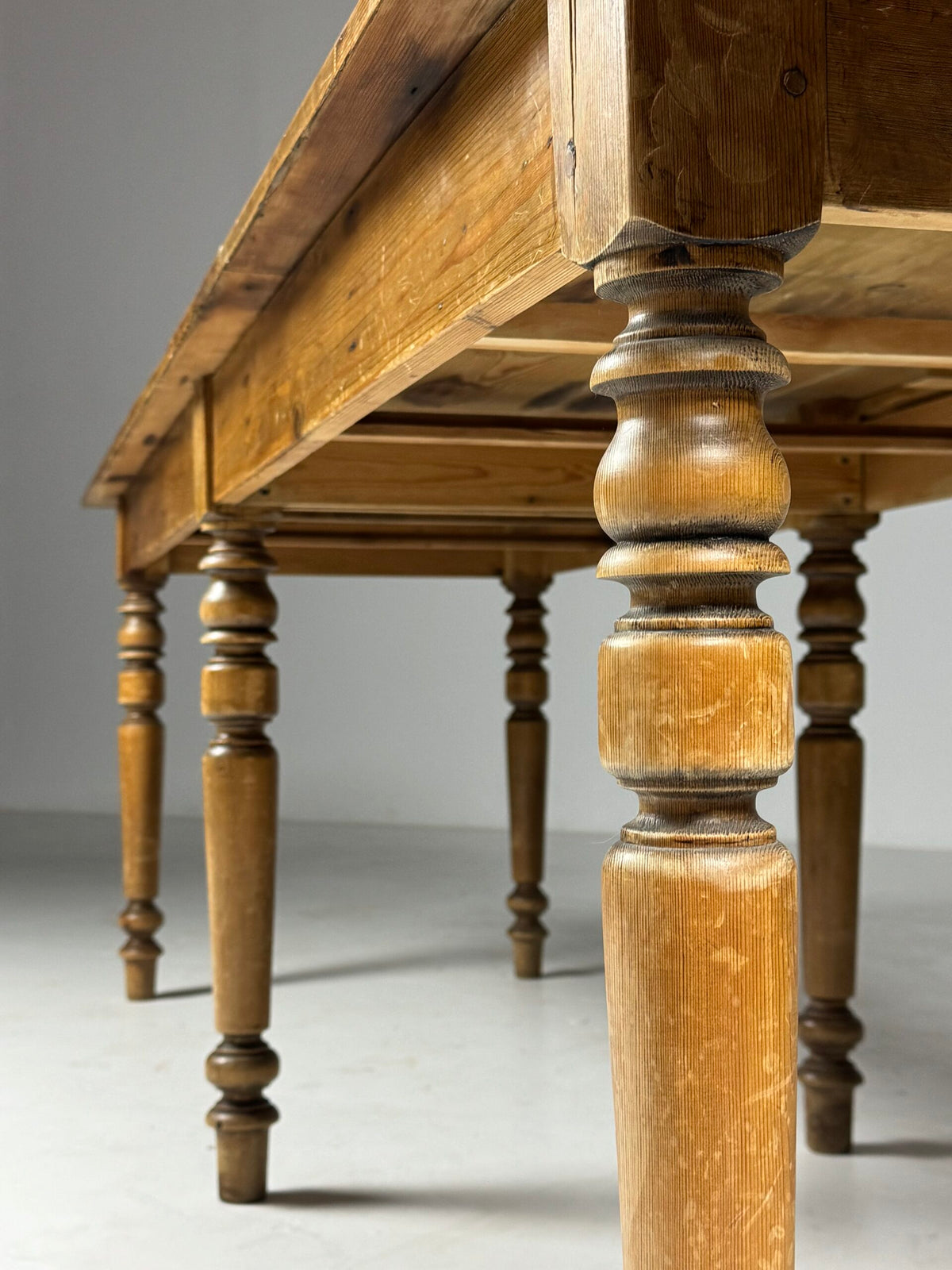 Belgian Pine Refectory Table with Two Drawers, 241 cm, photo 12