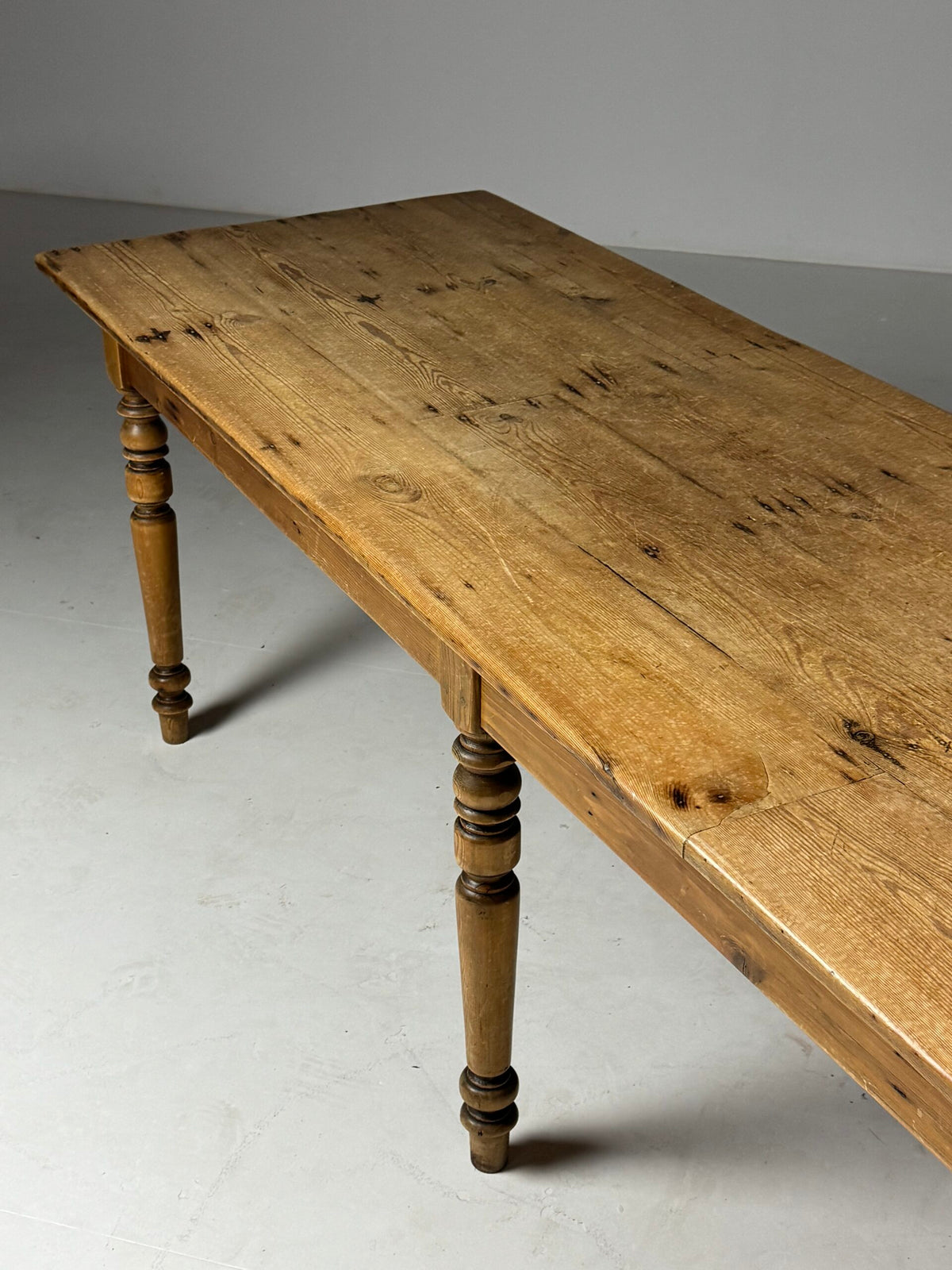 Belgian Pine Refectory Table with Two Drawers, 241 cm, photo 13