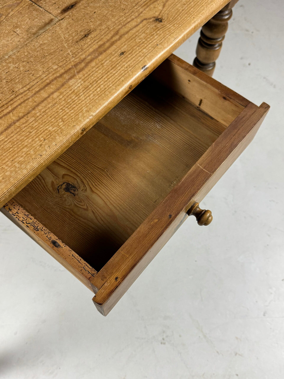 Belgian Pine Refectory Table with Two Drawers, 241 cm, photo 15