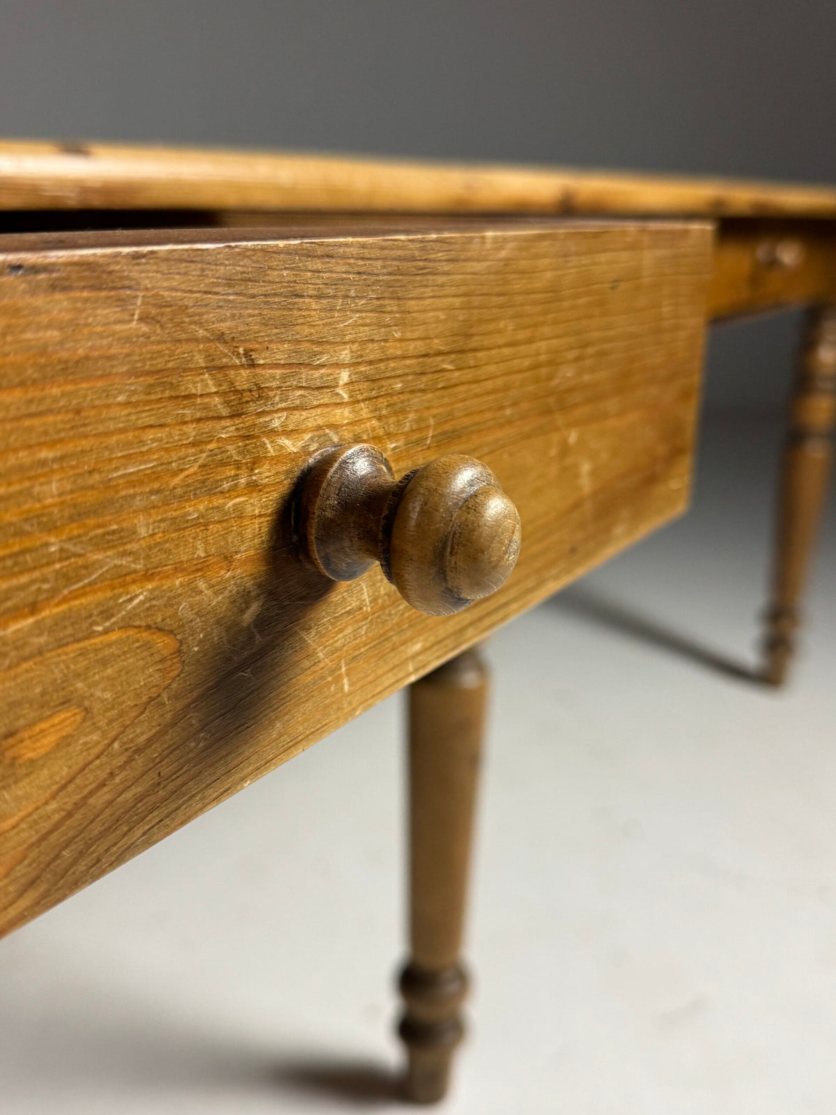 Belgian Pine Refectory Table with Two Drawers, 241 cm, photo 16
