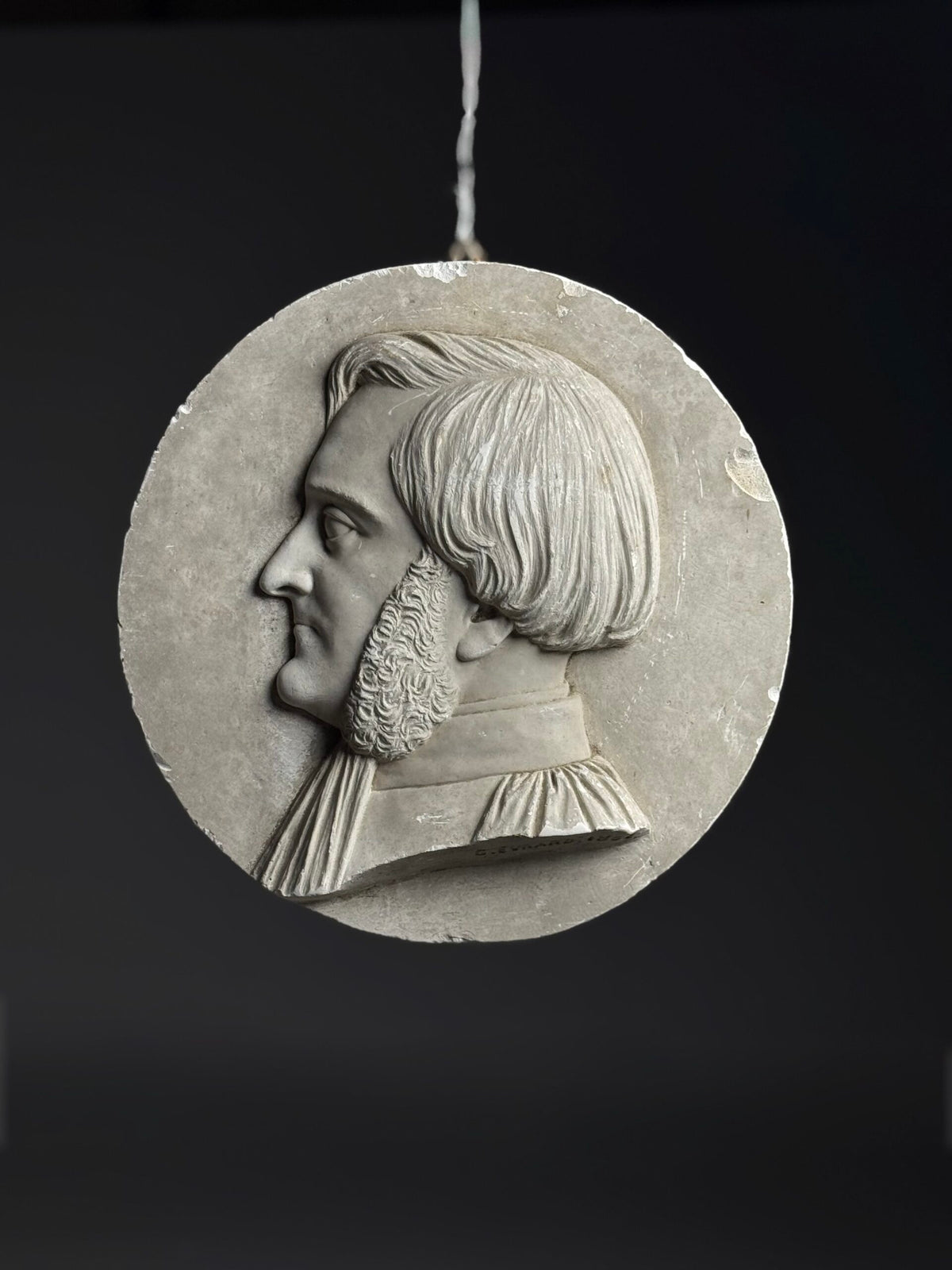 Plaster Medallion Signed G. Evrard, France, 1862, photo 17