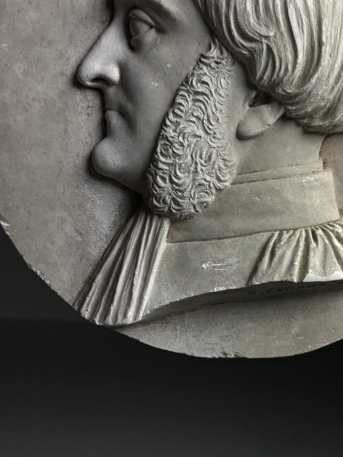 Plaster Medallion Signed G. Evrard, France, 1862, photo 10