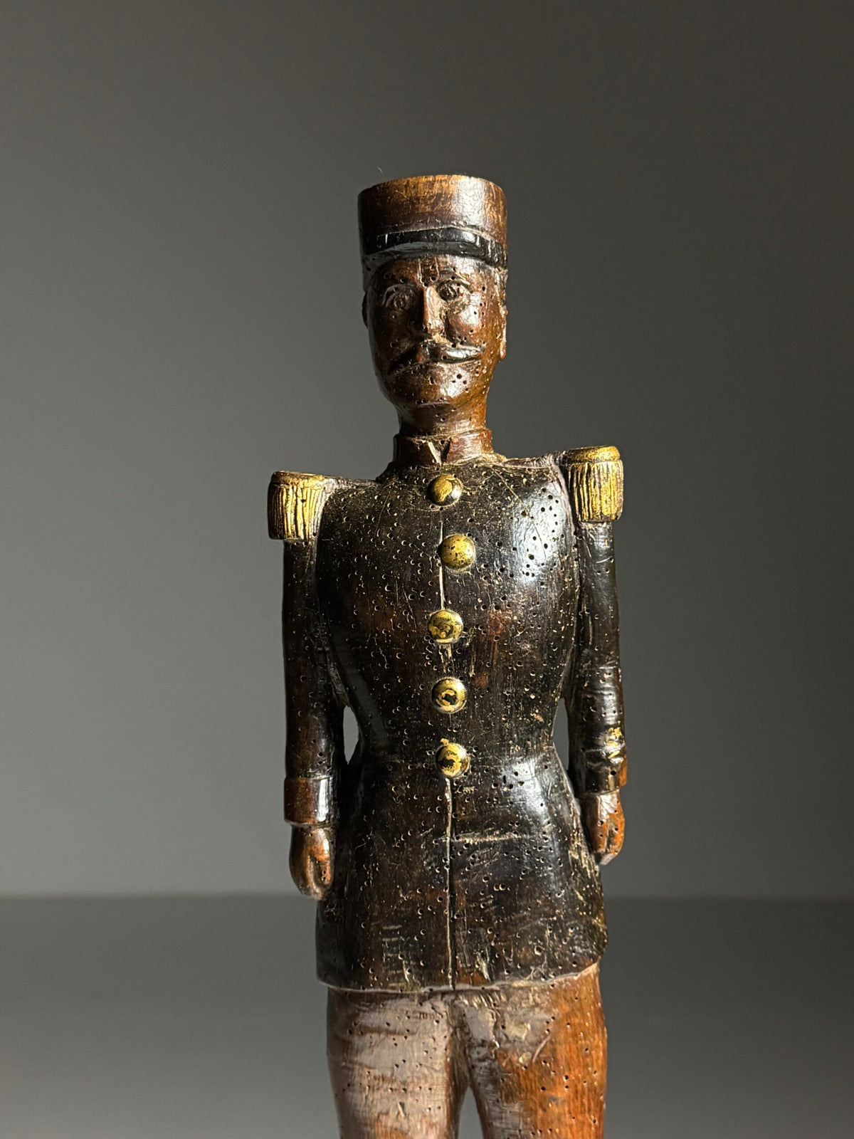 Hand Carved Oak Figure of a French Army Officer, 19th Century, photo 16
