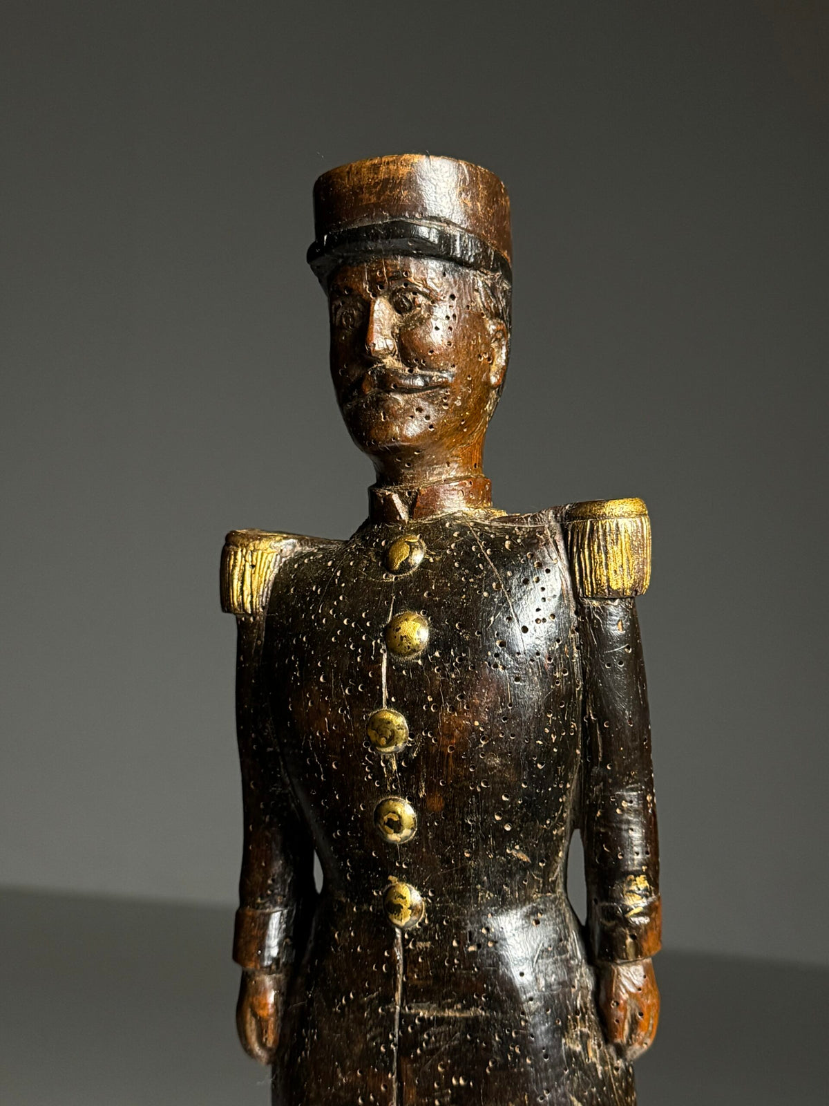 Hand Carved Oak Figure of a French Army Officer, 19th Century, photo 15