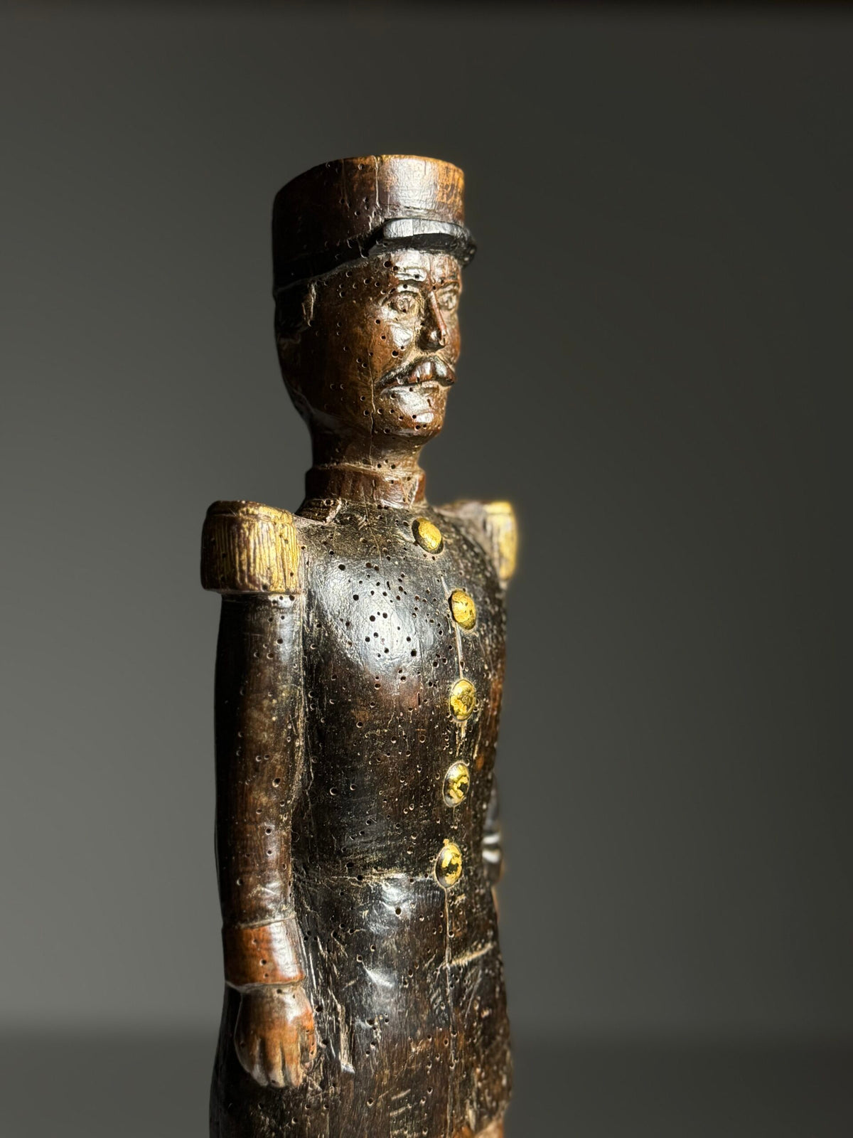 Hand Carved Oak Figure of a French Army Officer, 19th Century, photo 13