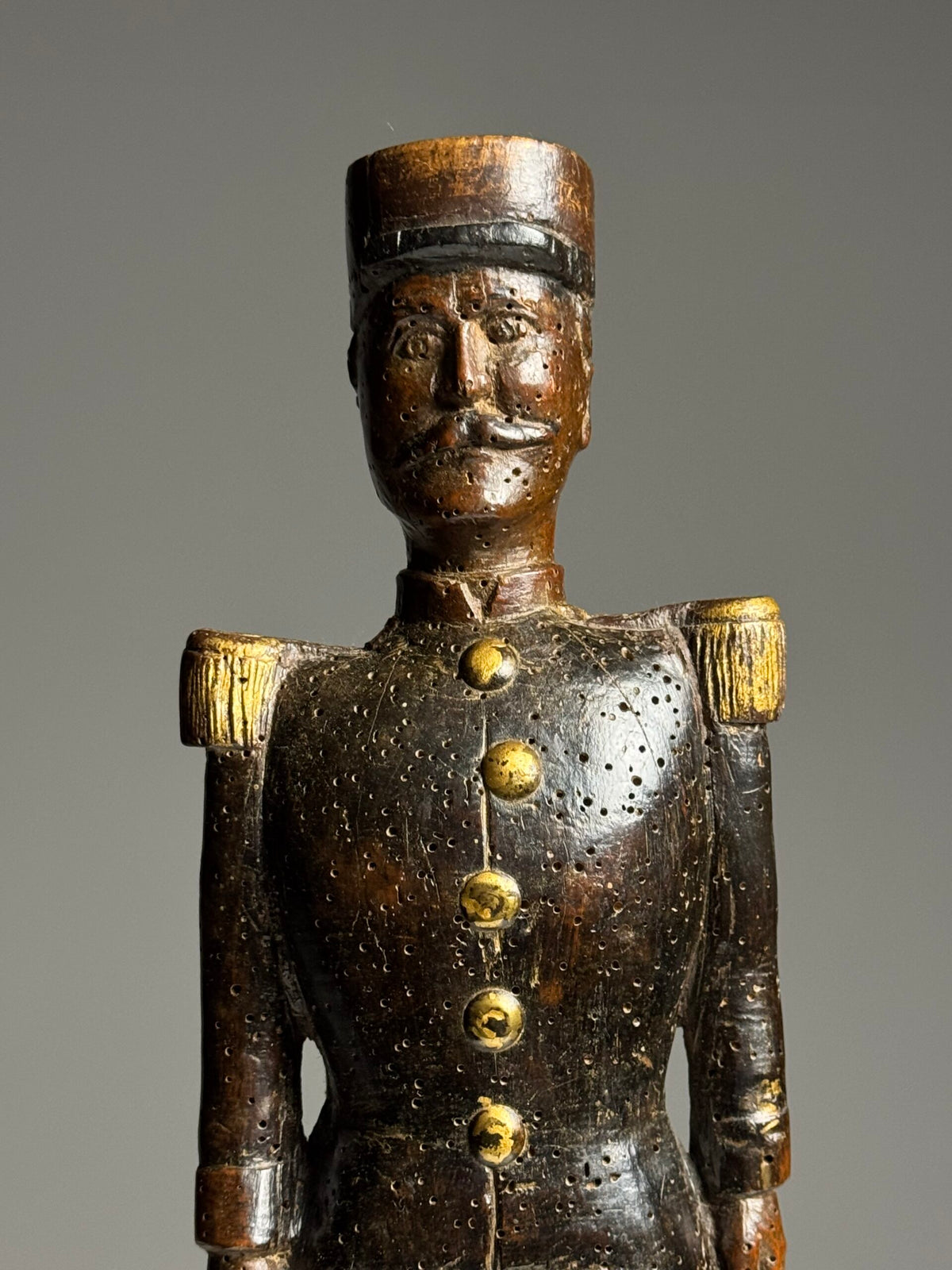 Hand Carved Oak Figure of a French Army Officer, 19th Century, photo 9