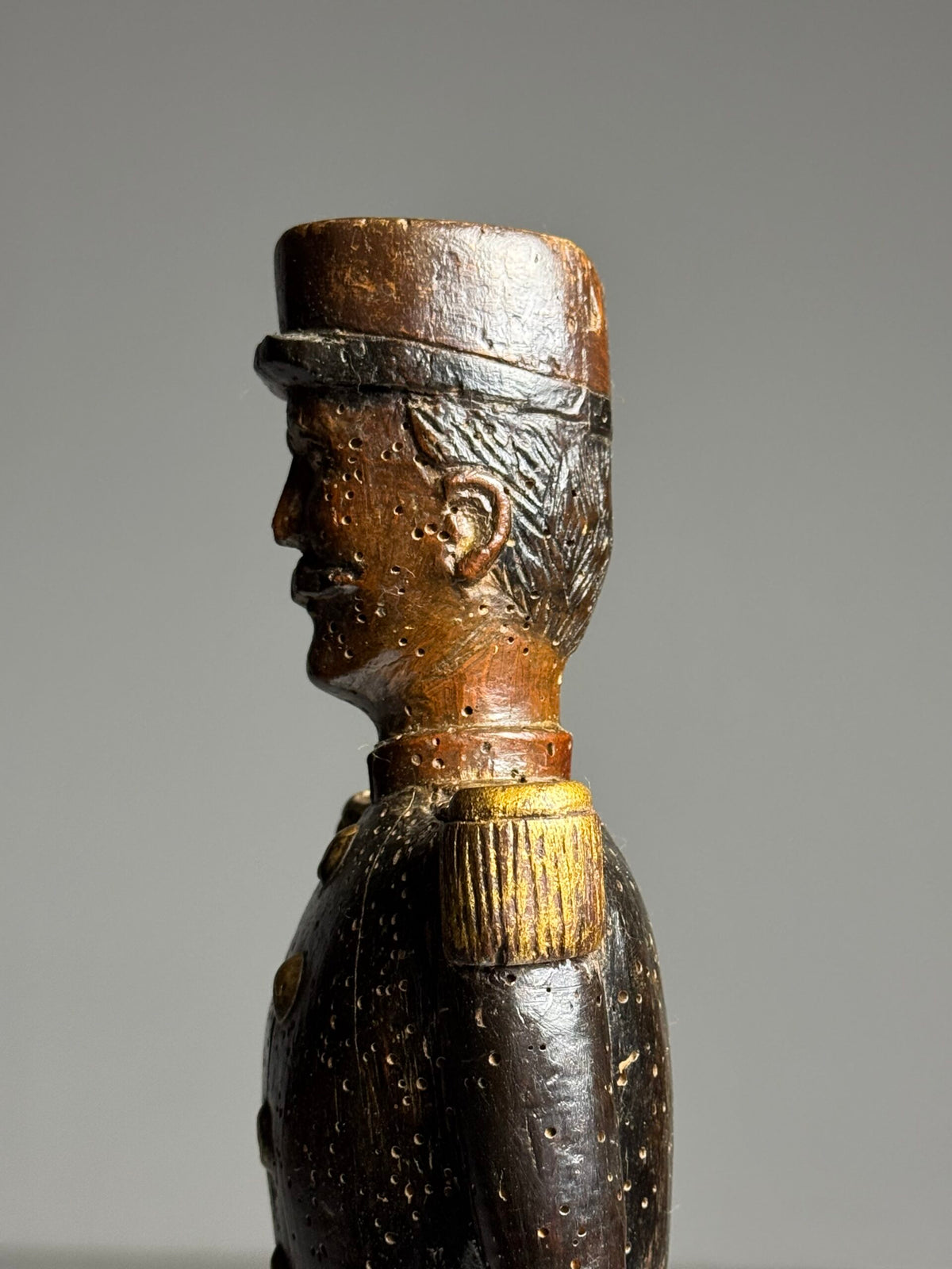 Hand Carved Oak Figure of a French Army Officer, 19th Century, photo 8