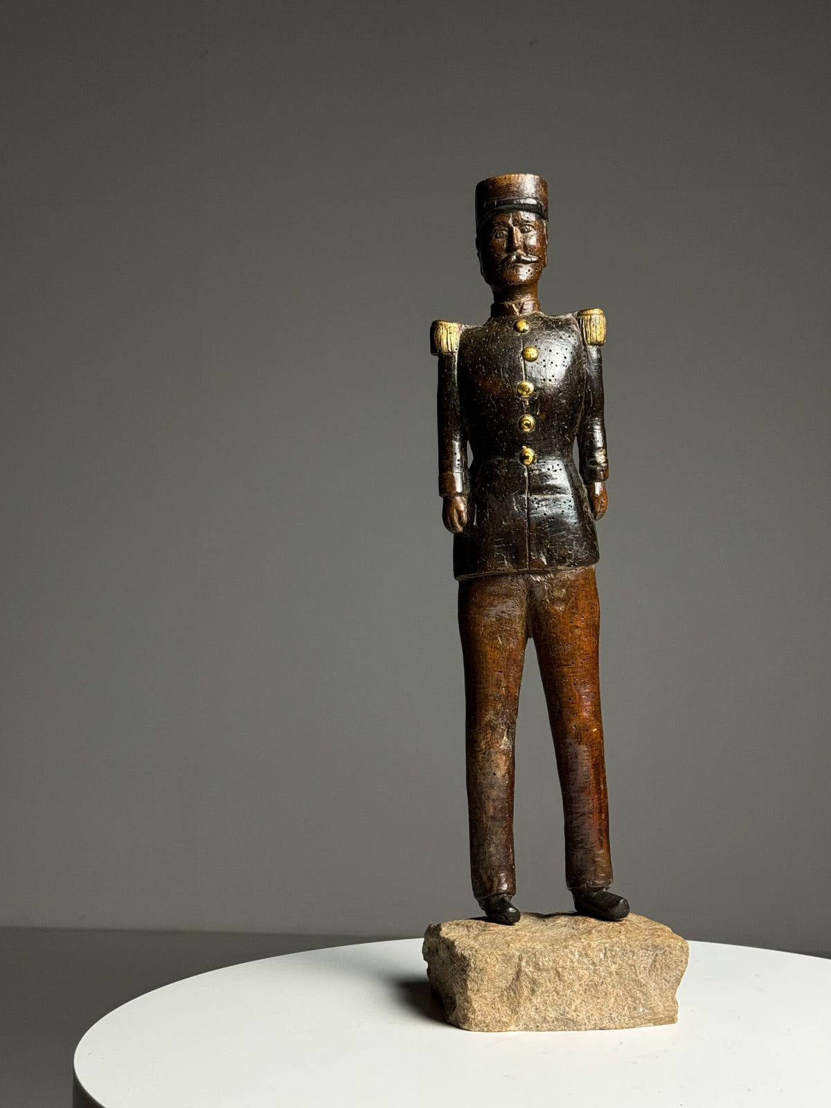 Hand Carved Oak Figure of a French Army Officer, 19th Century, photo 2