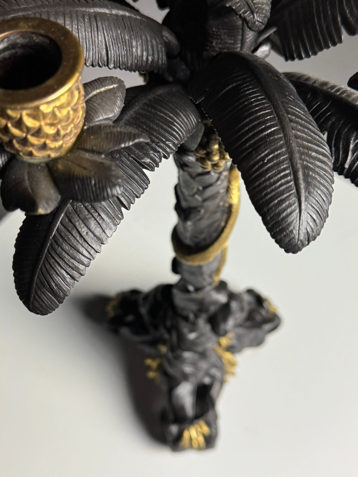 Pair of Gilt Bronze Palm Candlesticks, Early 19th Century, photo 8