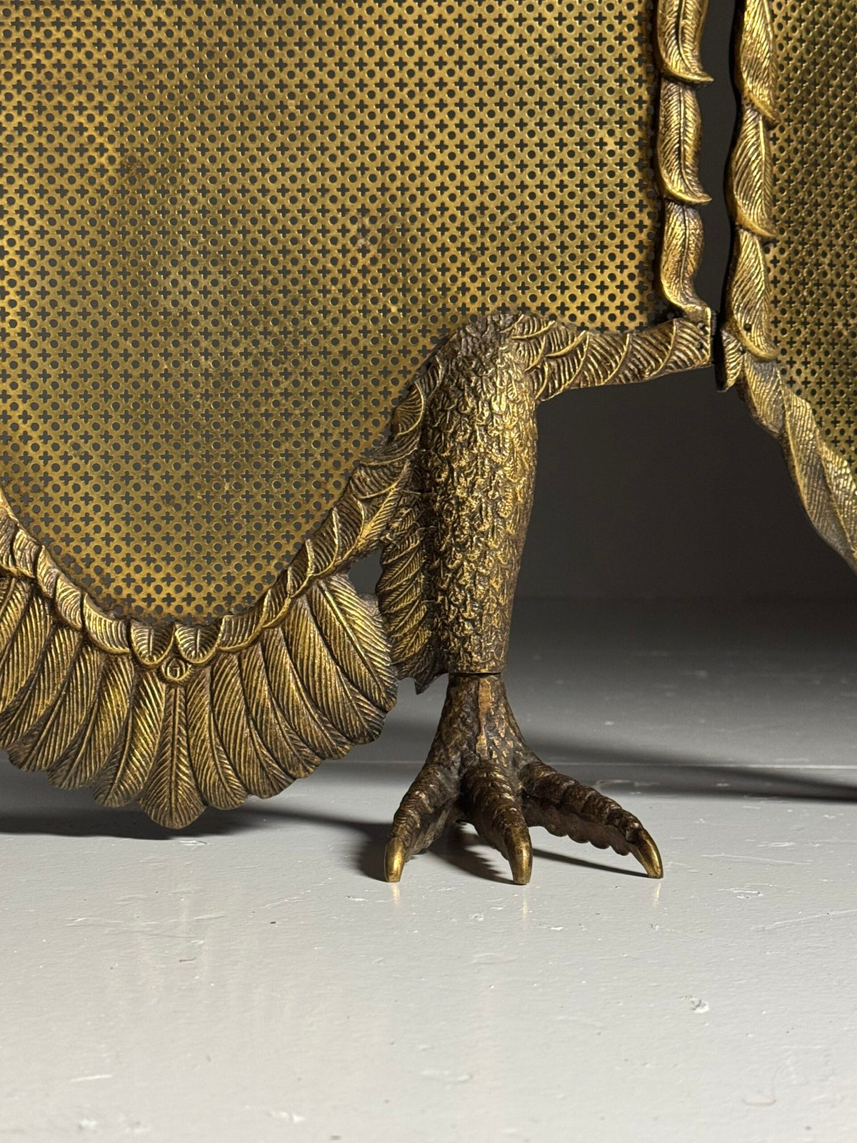 Italian Brass Fire Screen with Adjustable Wings, c. 1960, photo 9