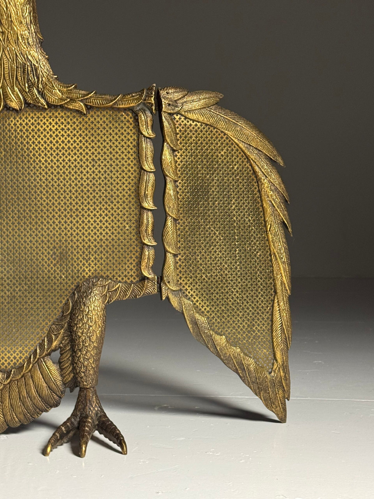 Italian Brass Fire Screen with Adjustable Wings, c. 1960, photo 5