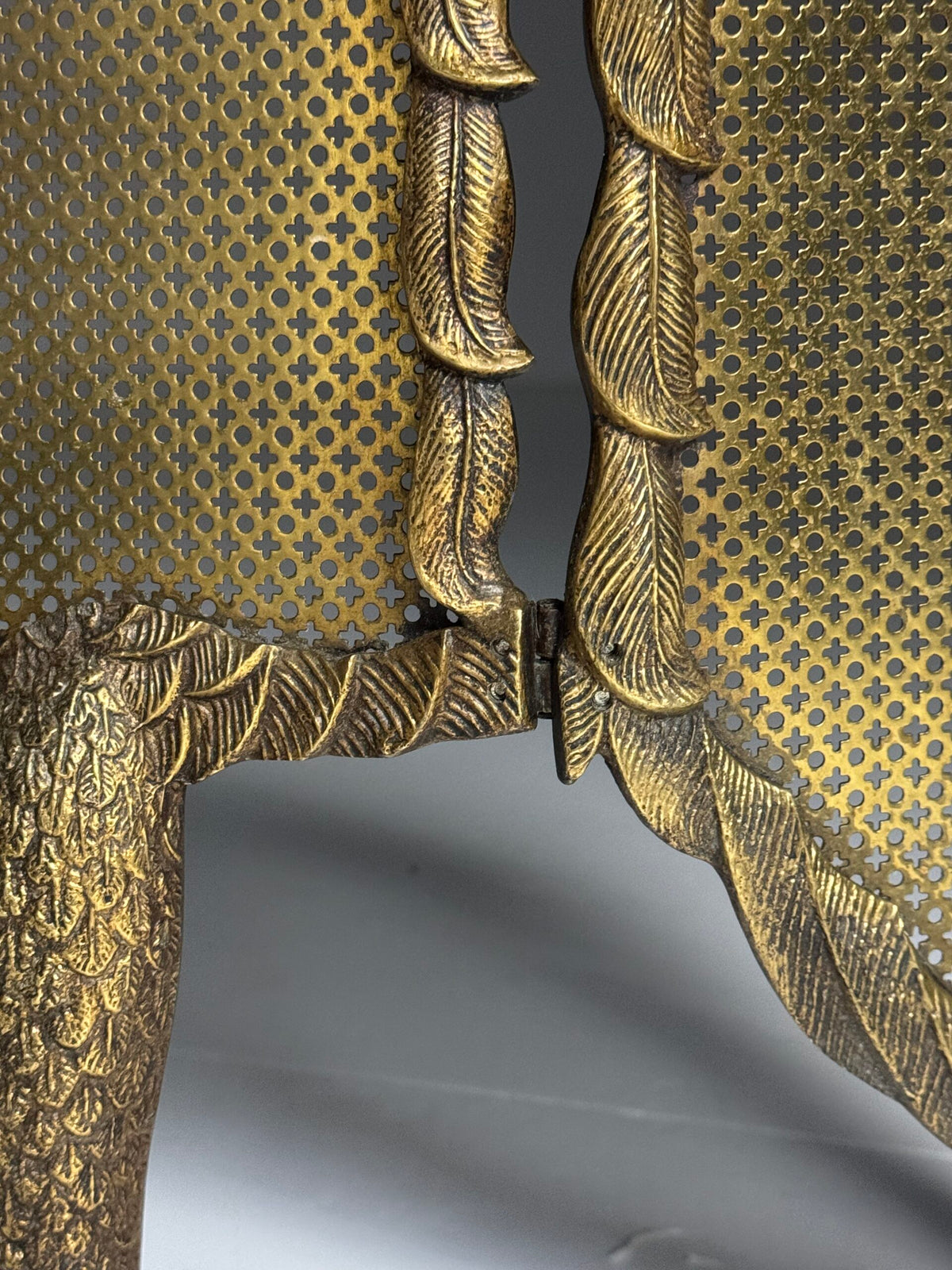 Italian Brass Fire Screen with Adjustable Wings, c. 1960, photo 7