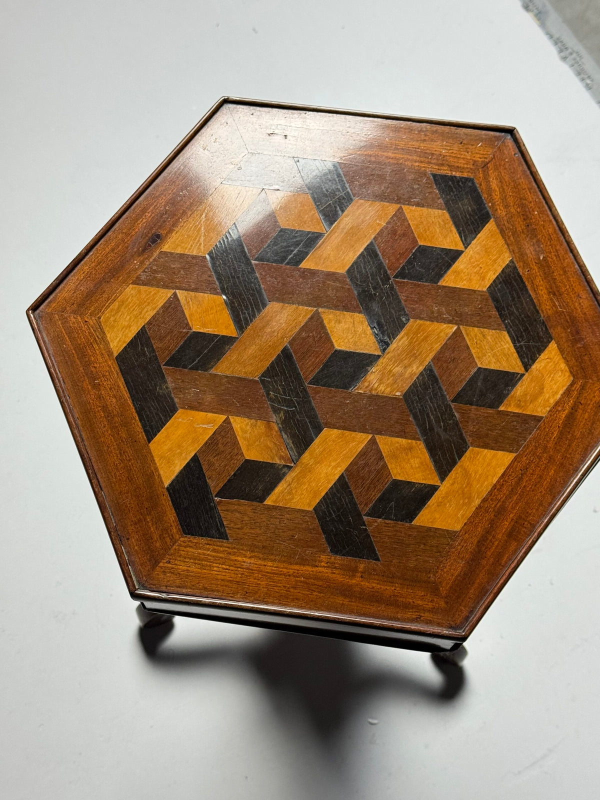 French Marquetry Side Table with Drawer, circa 1900, photo 19