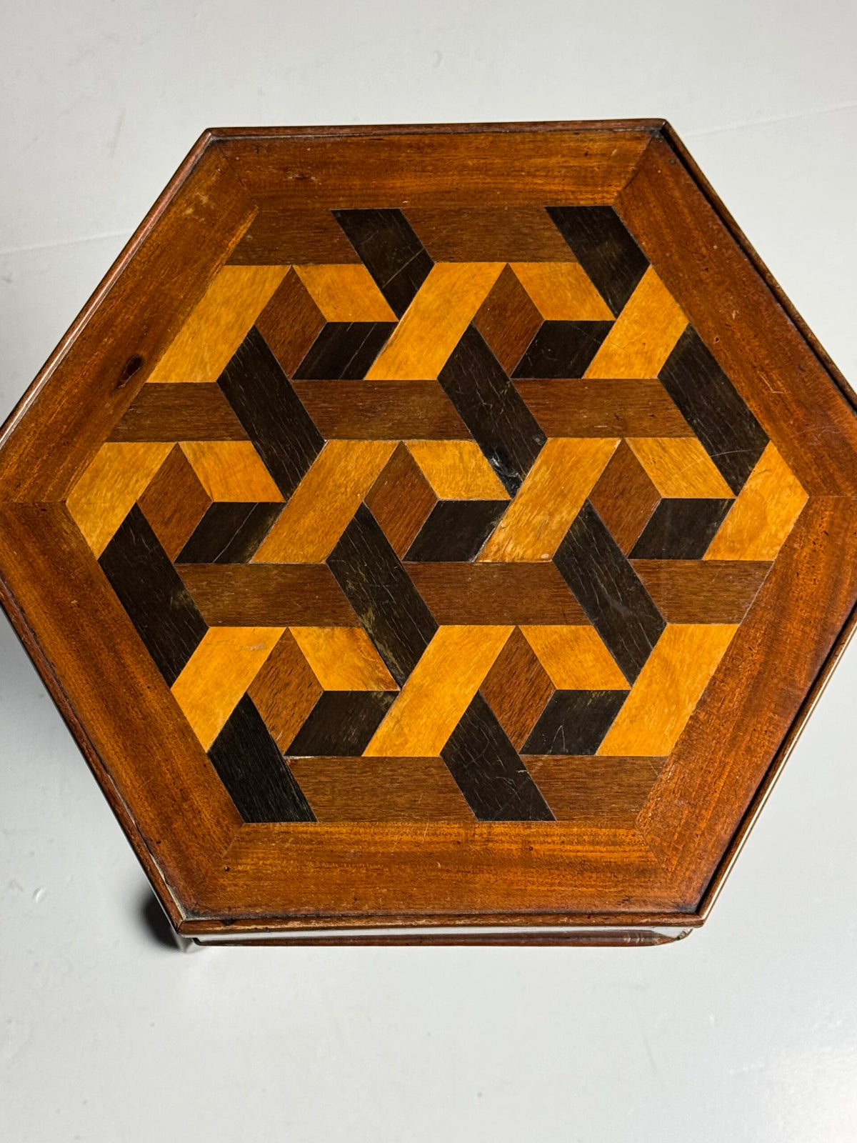 French Marquetry Side Table with Drawer, circa 1900, photo 2