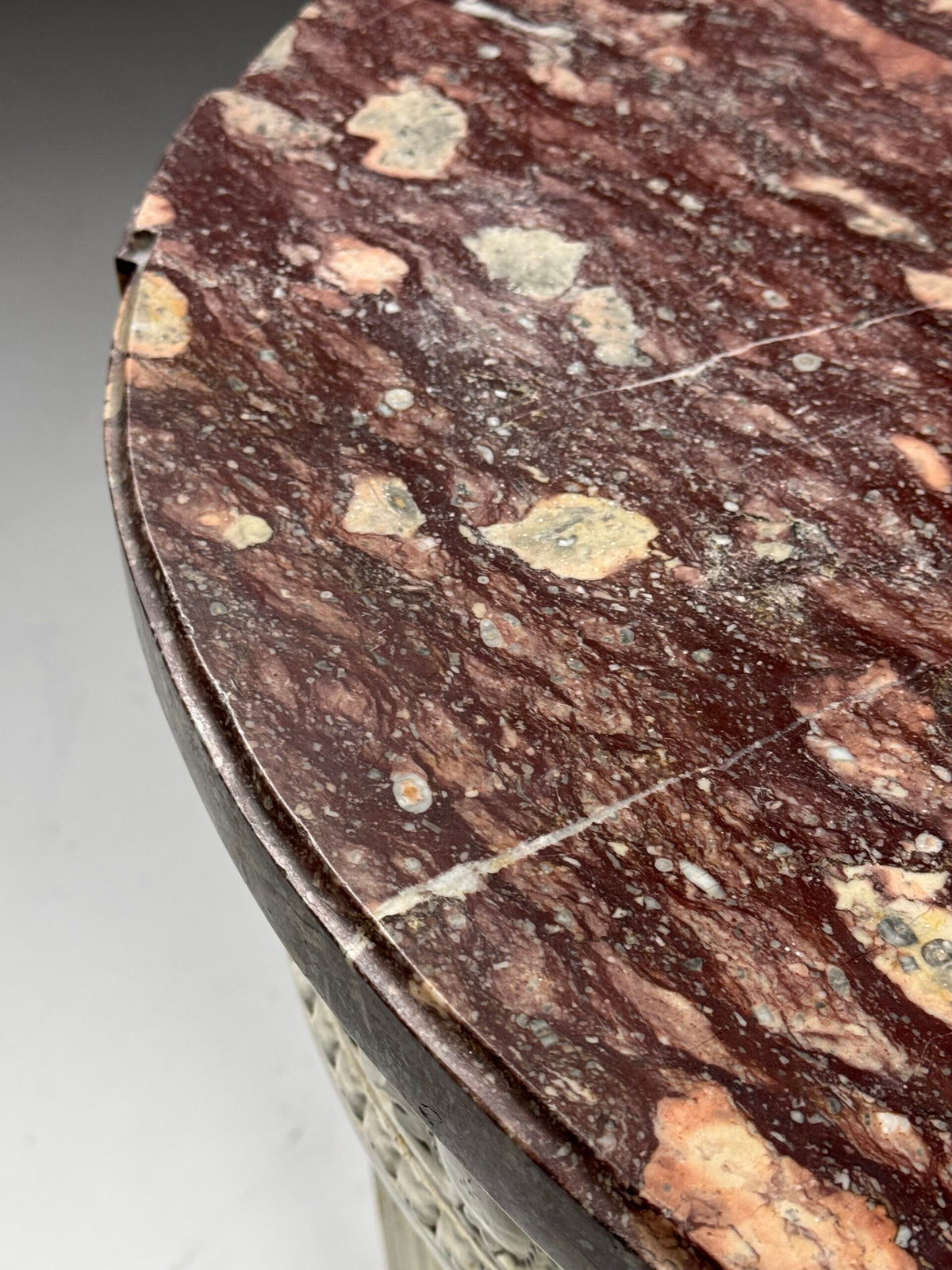 French Gueridon Side Table with Red Marble Top, 19th Century, photo 5