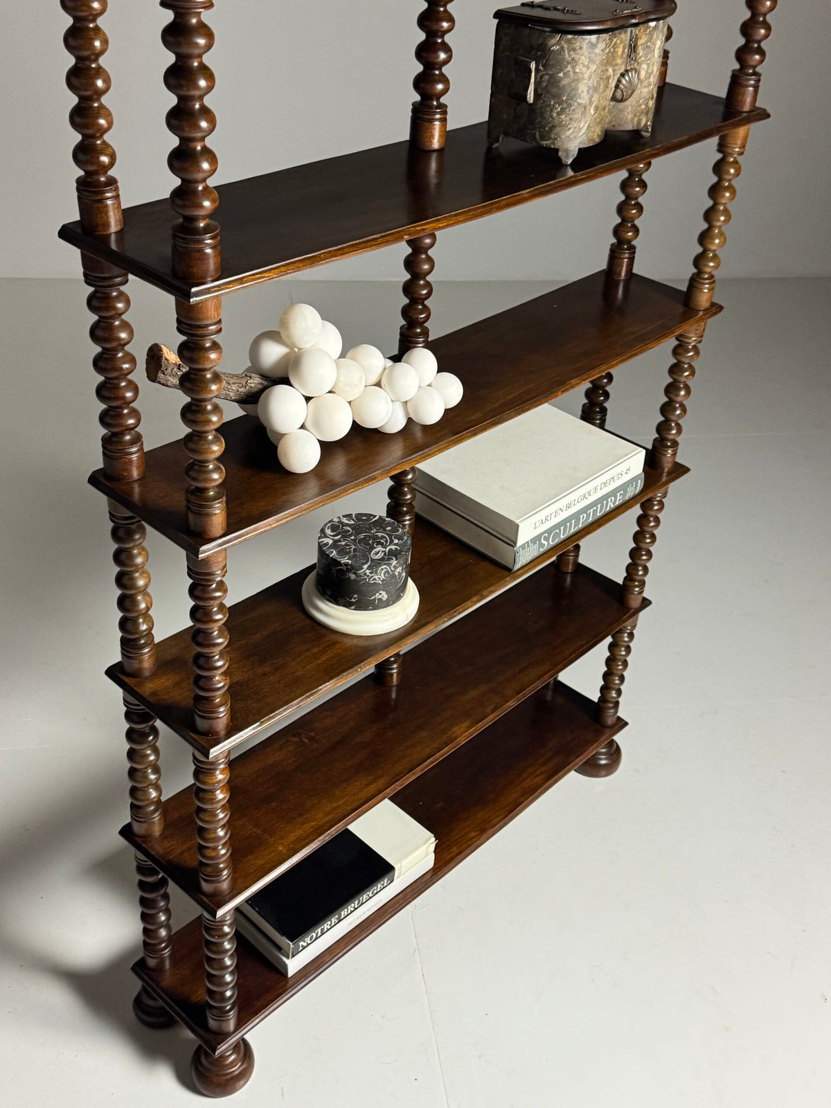 French Bobbin Bookcase in Walnut, Early to Mid 20th Century, photo 4