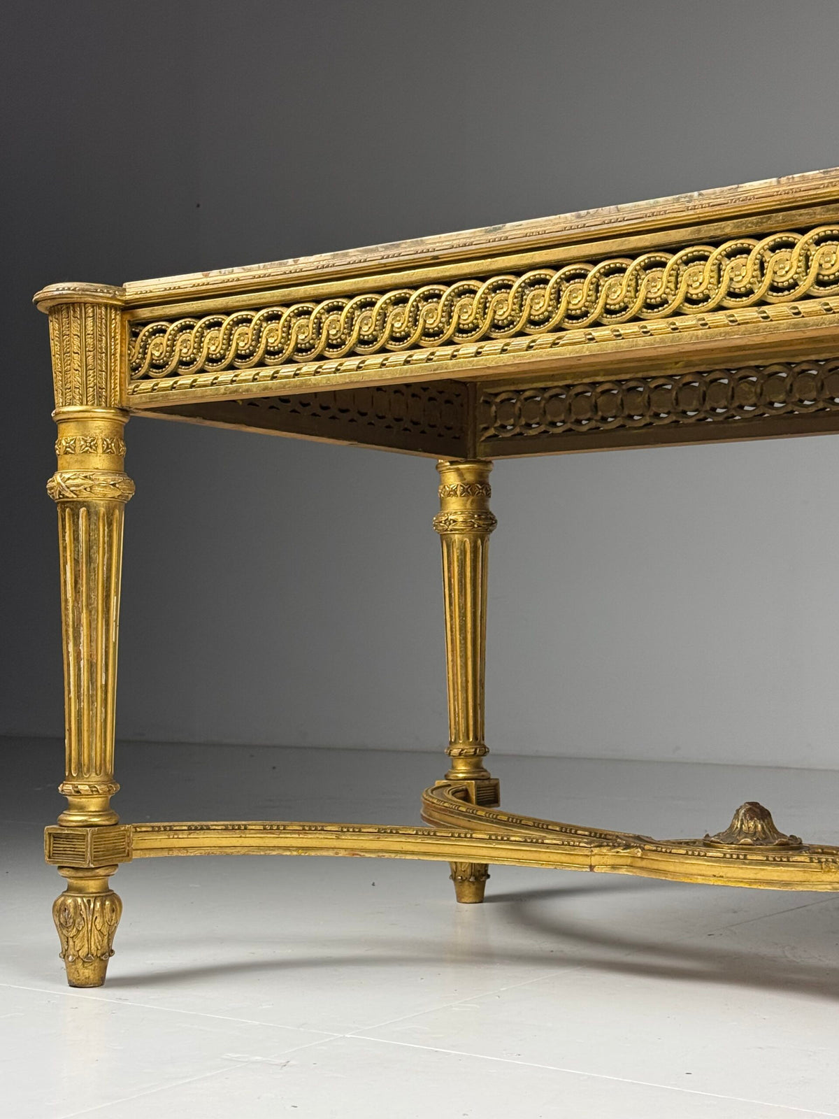 Louis XVI Style Center Table with Breccia Medicea Marble Top, photo 4