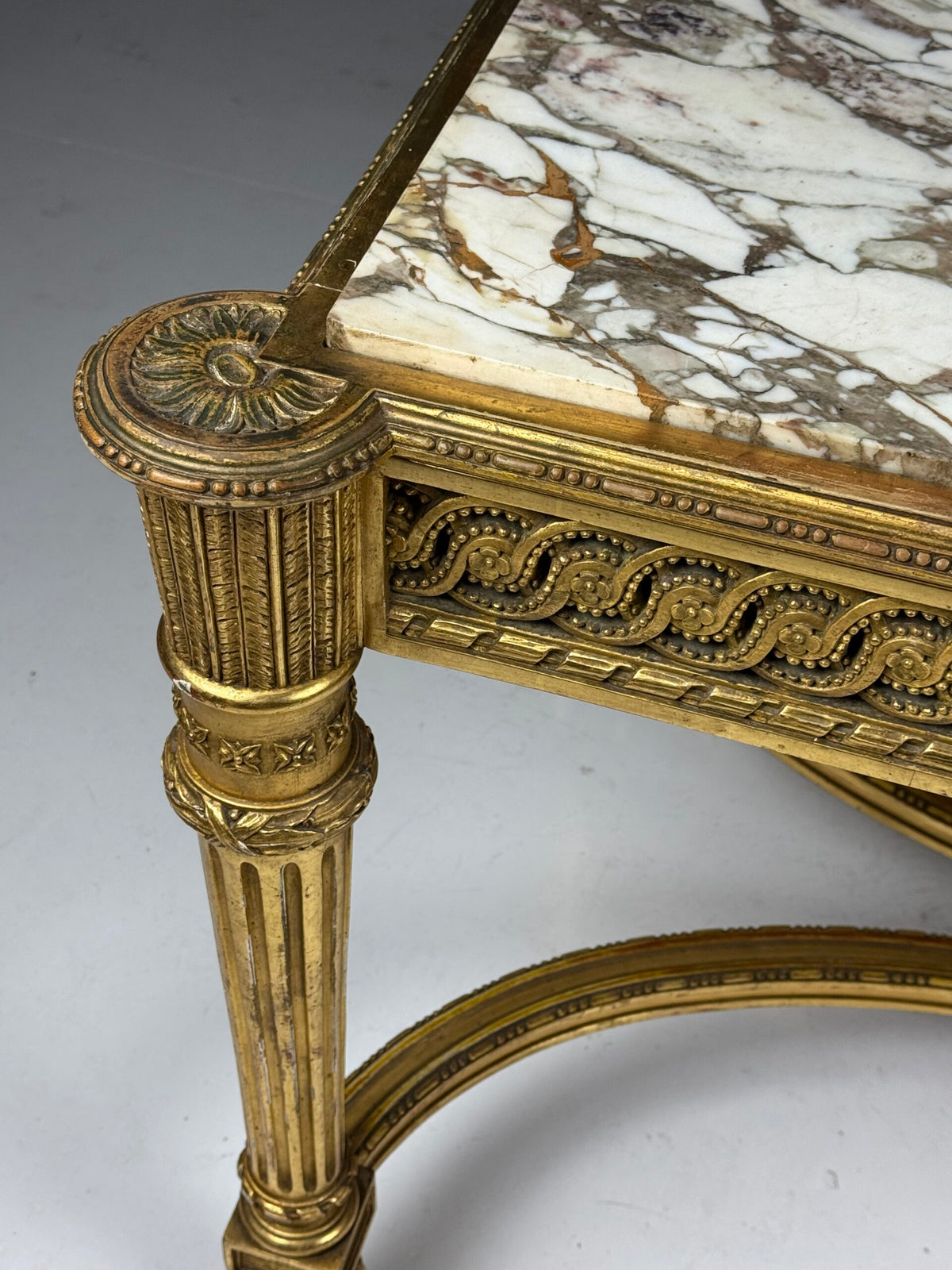Louis XVI Style Center Table with Breccia Medicea Marble Top, photo 3