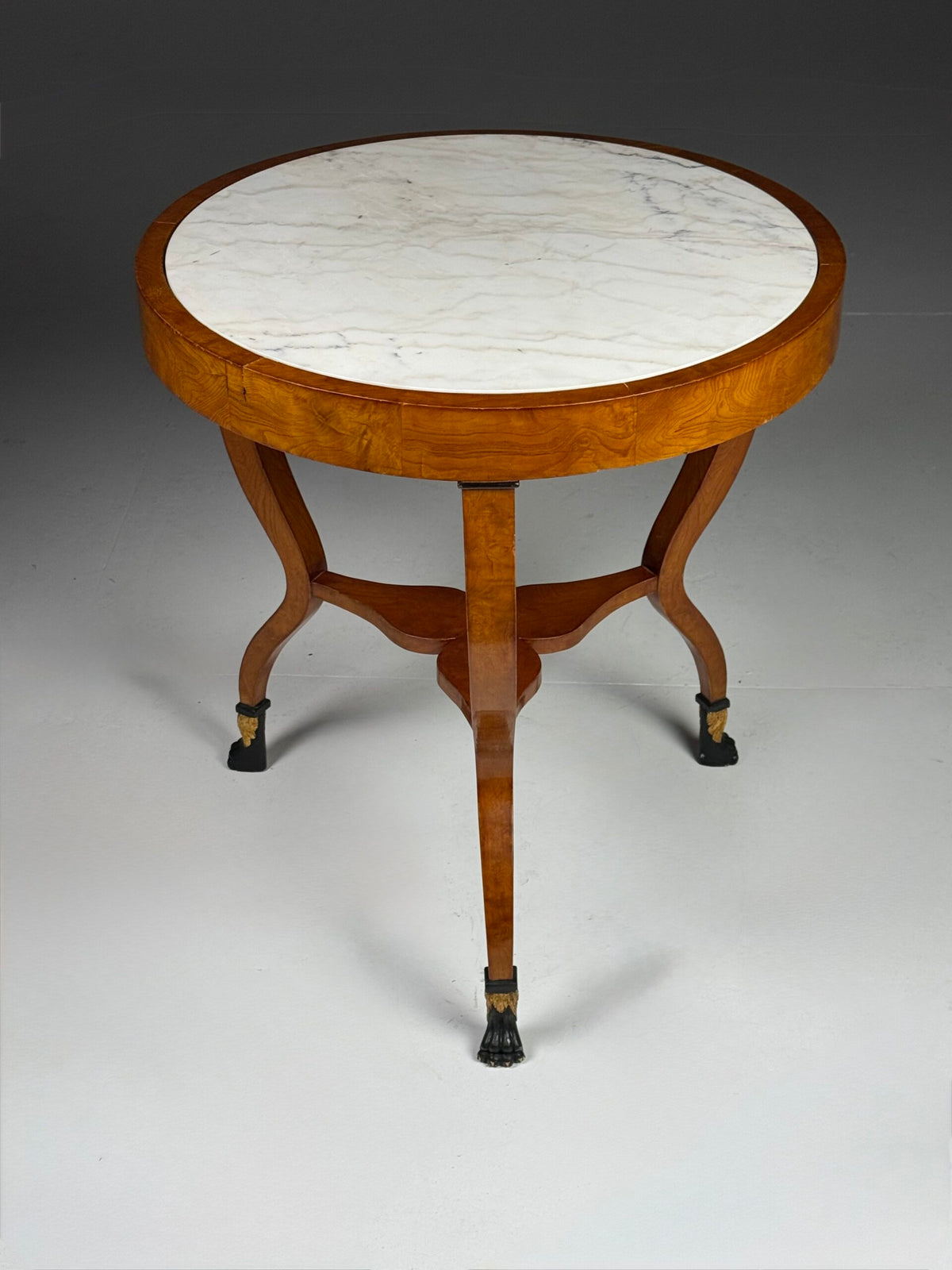 Pair of Empire Style Gueridon Tables with Carrara Marble Tops, photo 10
