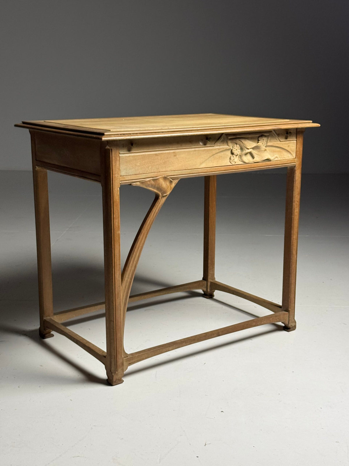 Art Nouveau Style Side Table with Carved Drawer, Early 20th Century, photo 17