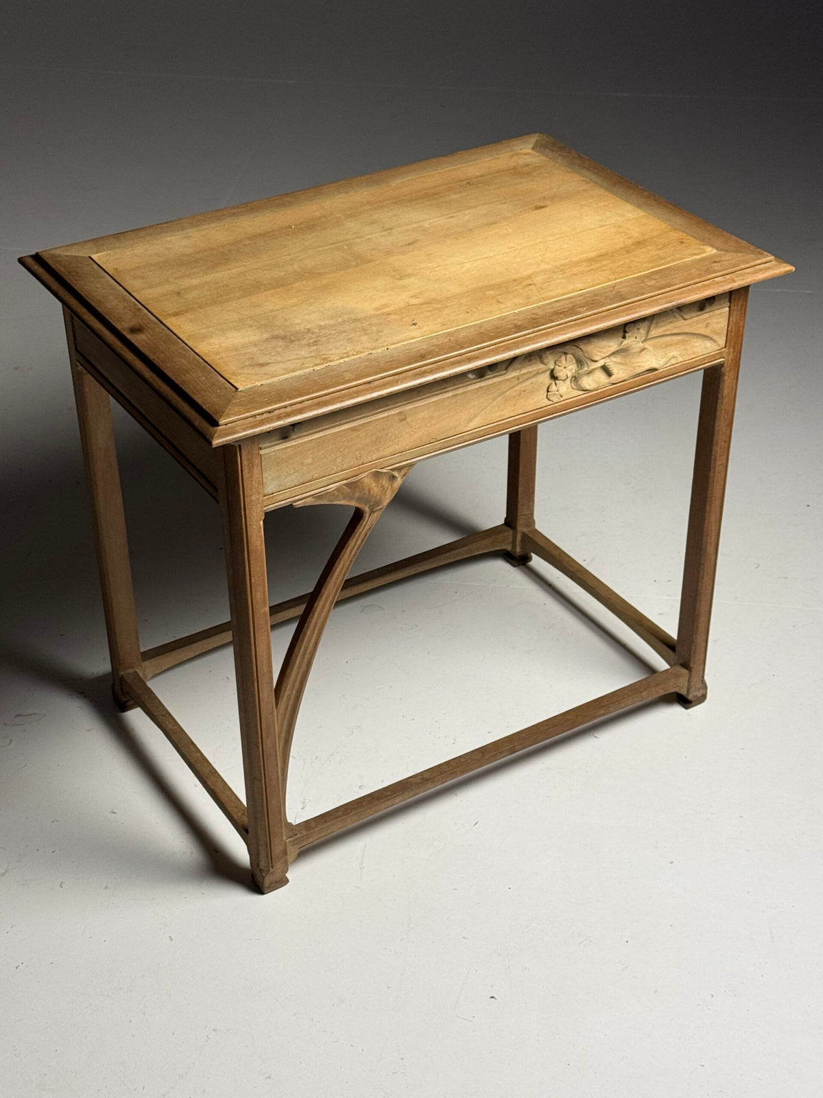 Art Nouveau Style Side Table with Carved Drawer, Early 20th Century, photo 15