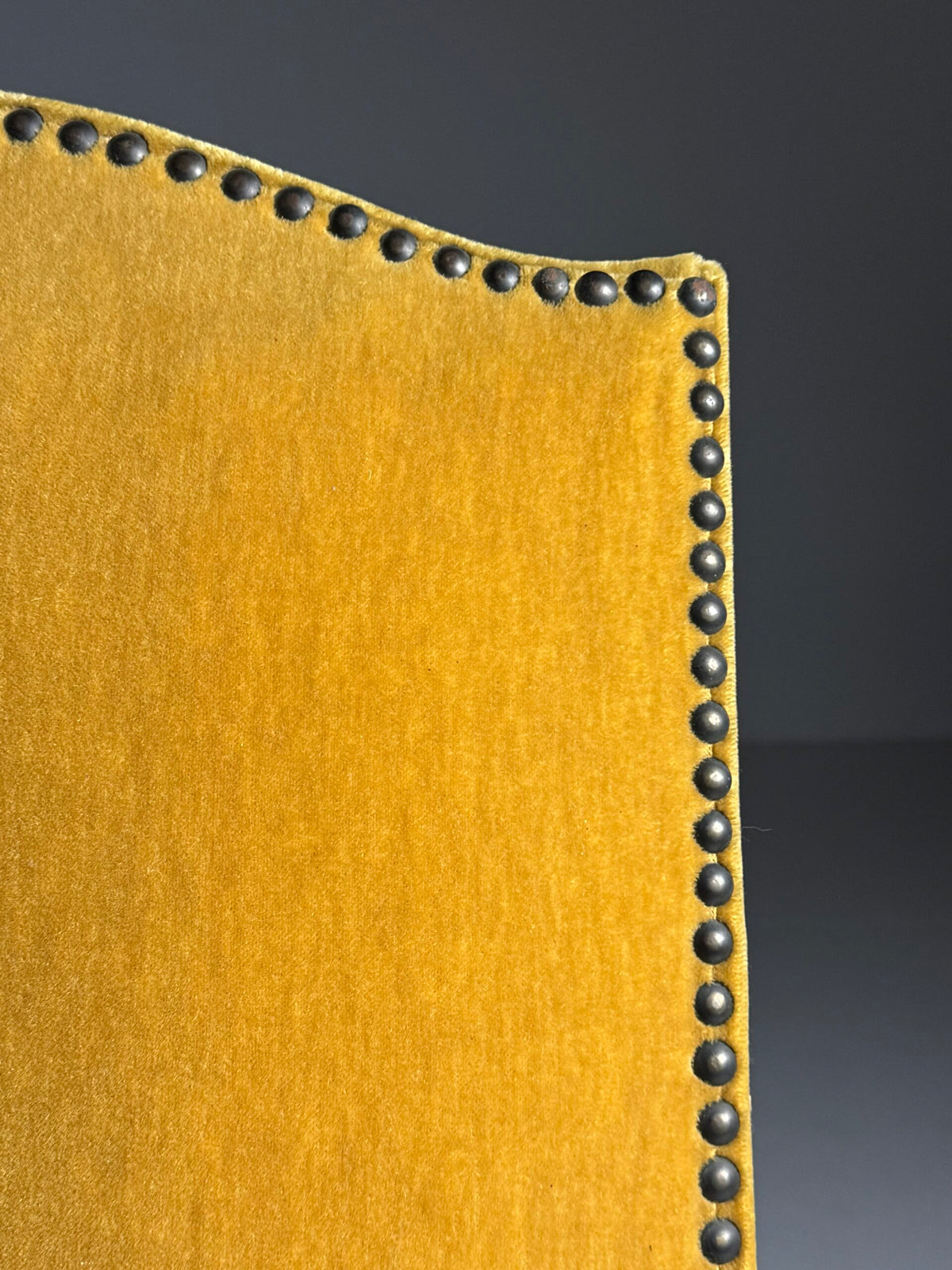 Set of Four Os de Mouton Armchairs in Yellow Velvet, France, photo 18