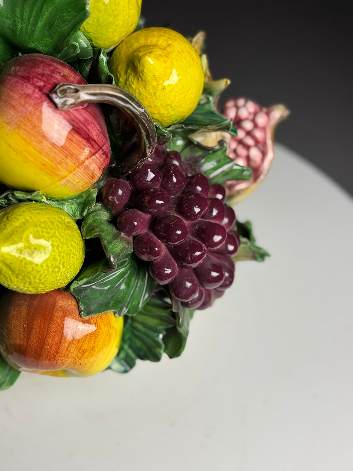 Italian Majolica Ceramic Fruit Basket, c. 1960, photo 17