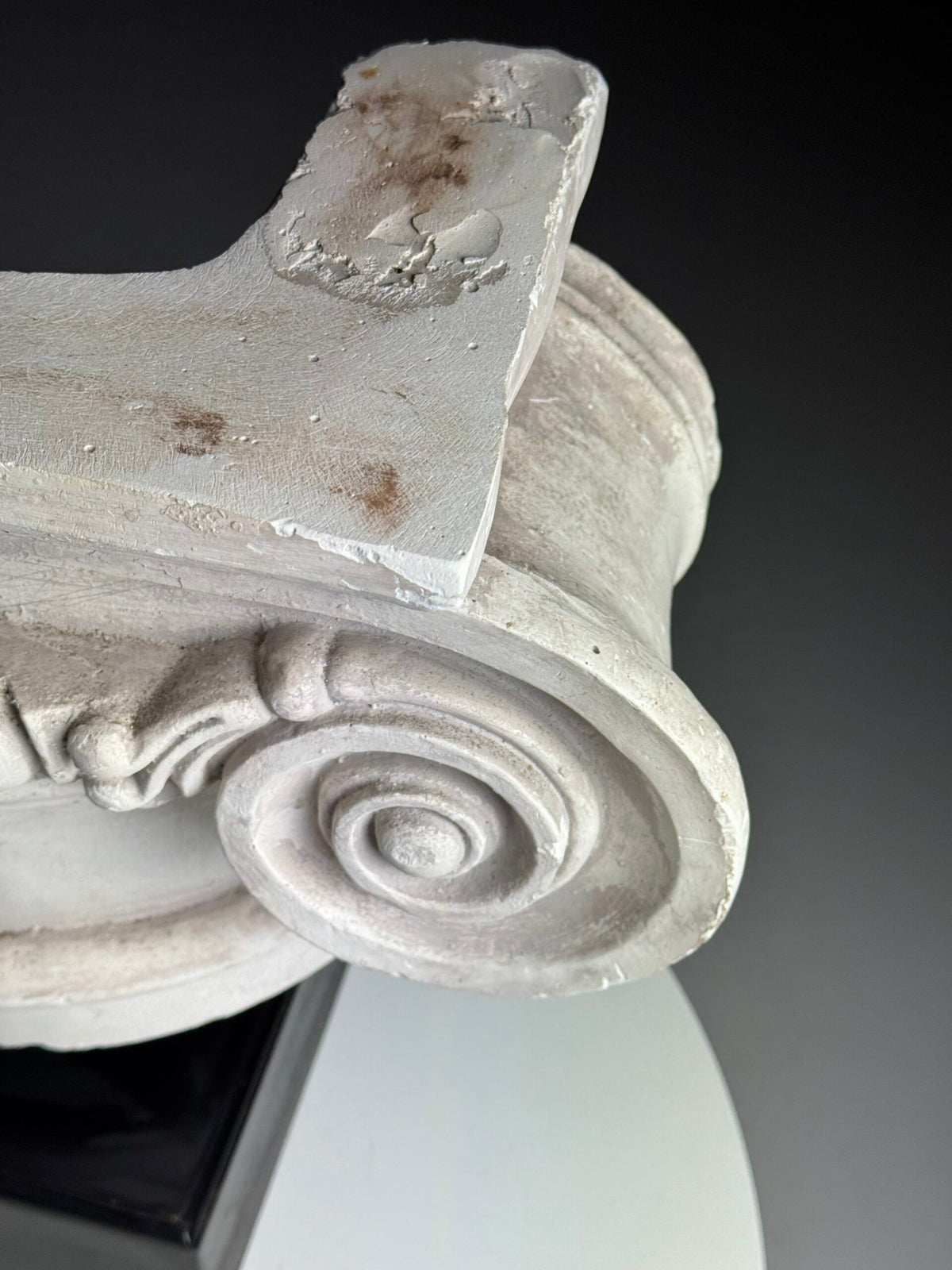 Ionic Plaster Capital on Black Plinth, England, photo 8