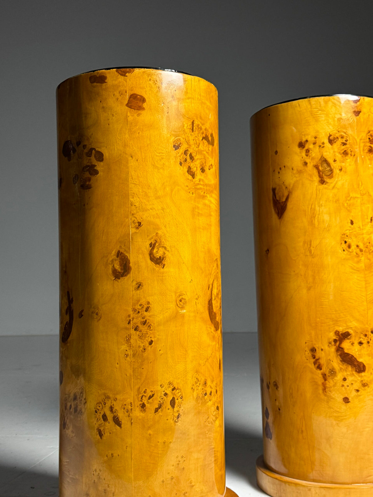 Pair of Biedermeier Style Burr Wood Columns, 20th Century, photo 12