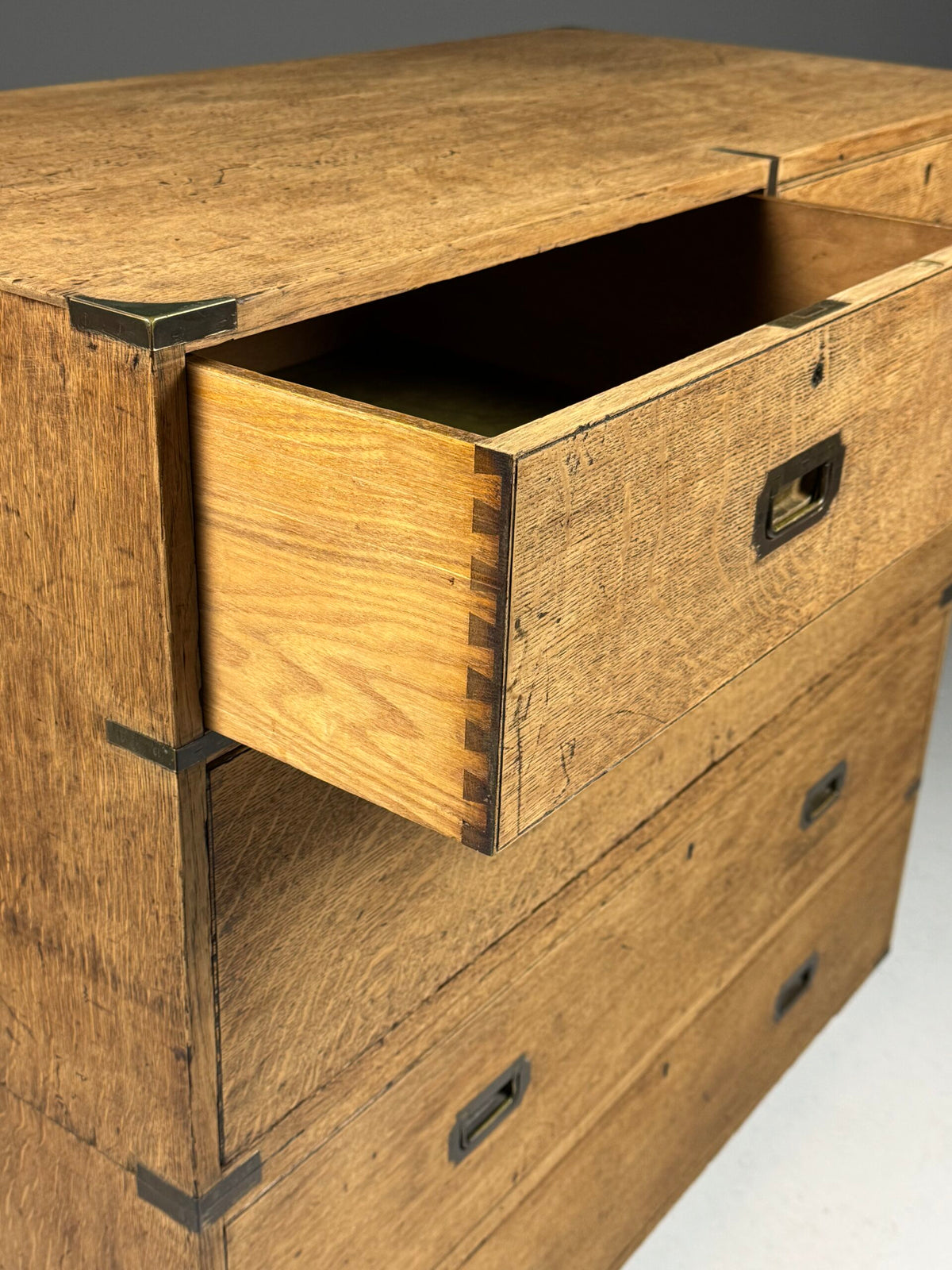 Oak Campaign Chest of Drawers, 19th Century, photo 3