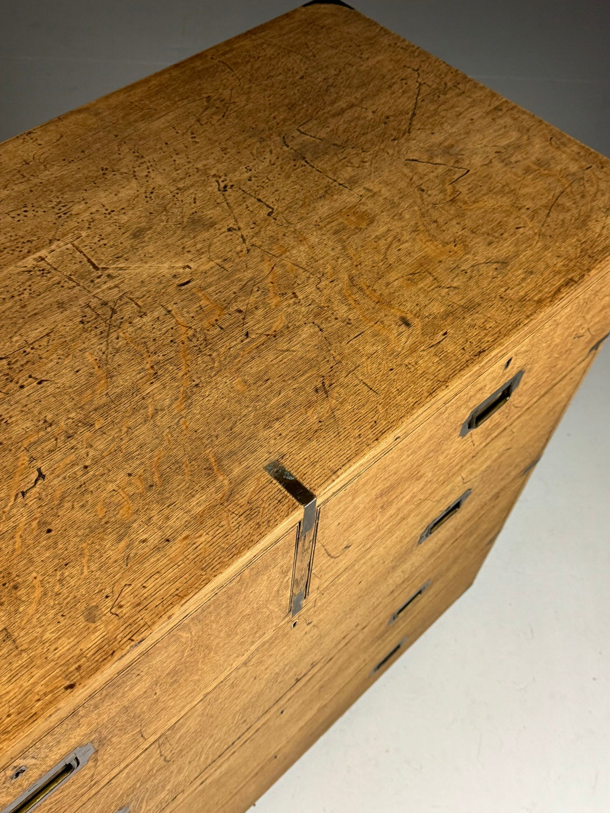Oak Campaign Chest of Drawers, 19th Century, photo 9