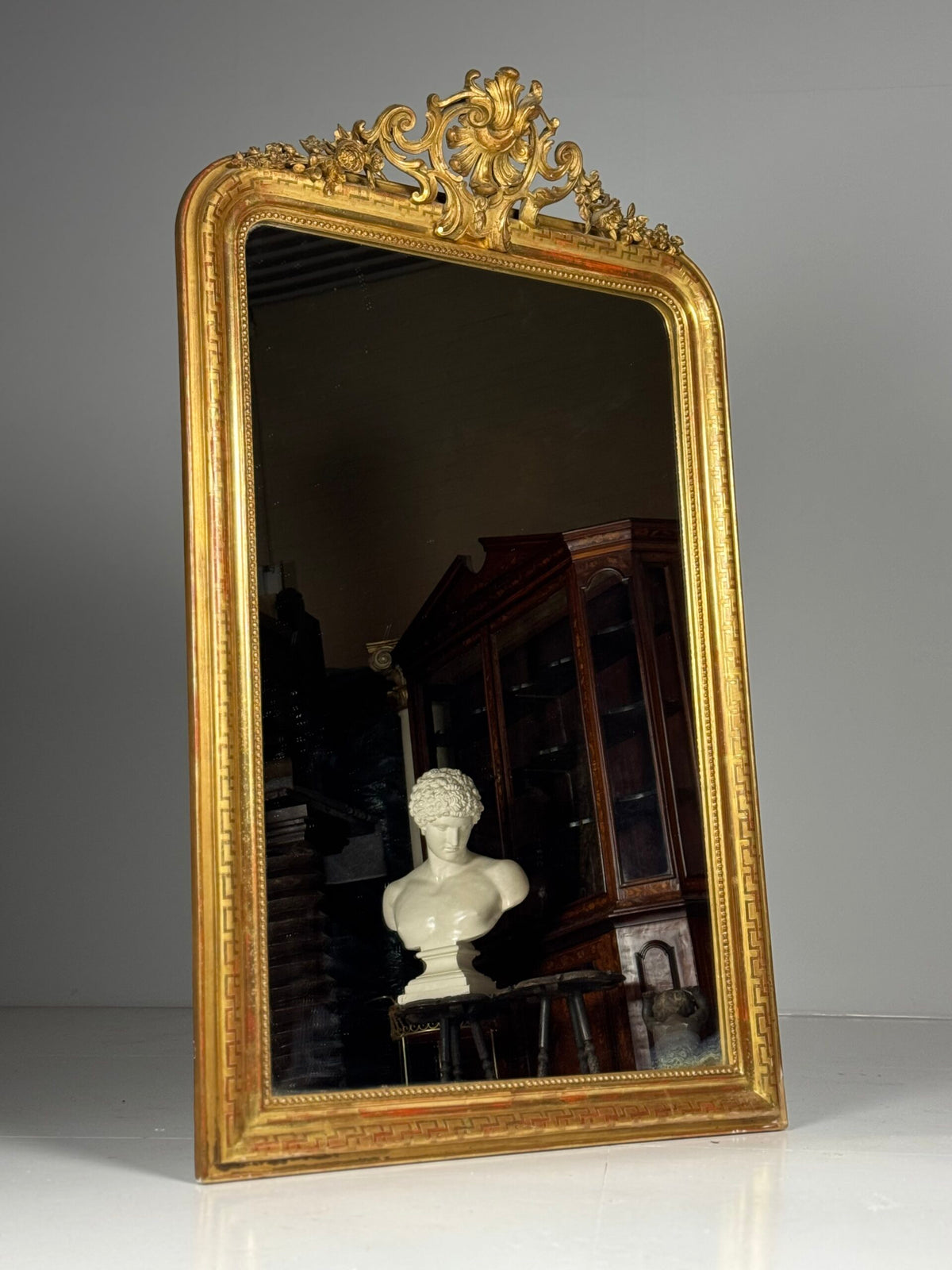 Louis Philippe Giltwood Mirror with Meander Frieze, 19th Century, photo 3