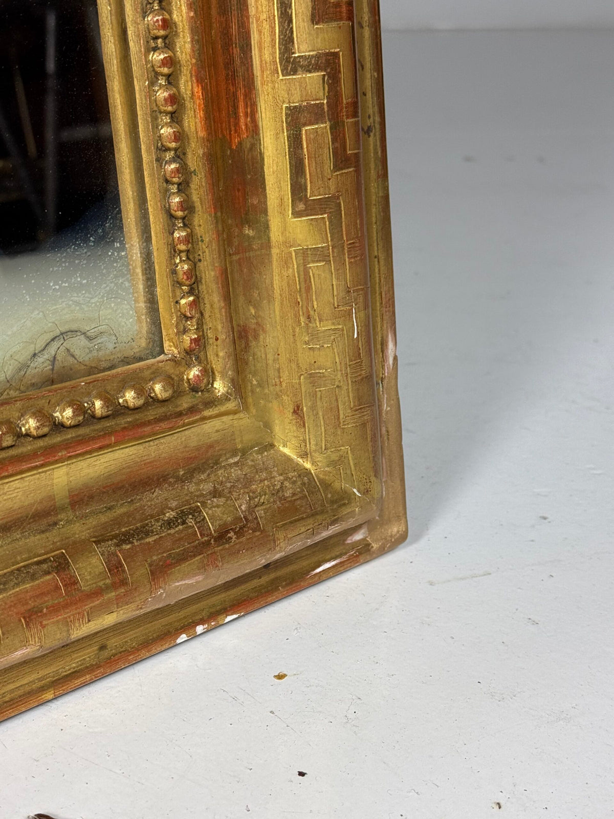 Louis Philippe Giltwood Mirror with Meander Frieze, 19th Century, photo 11