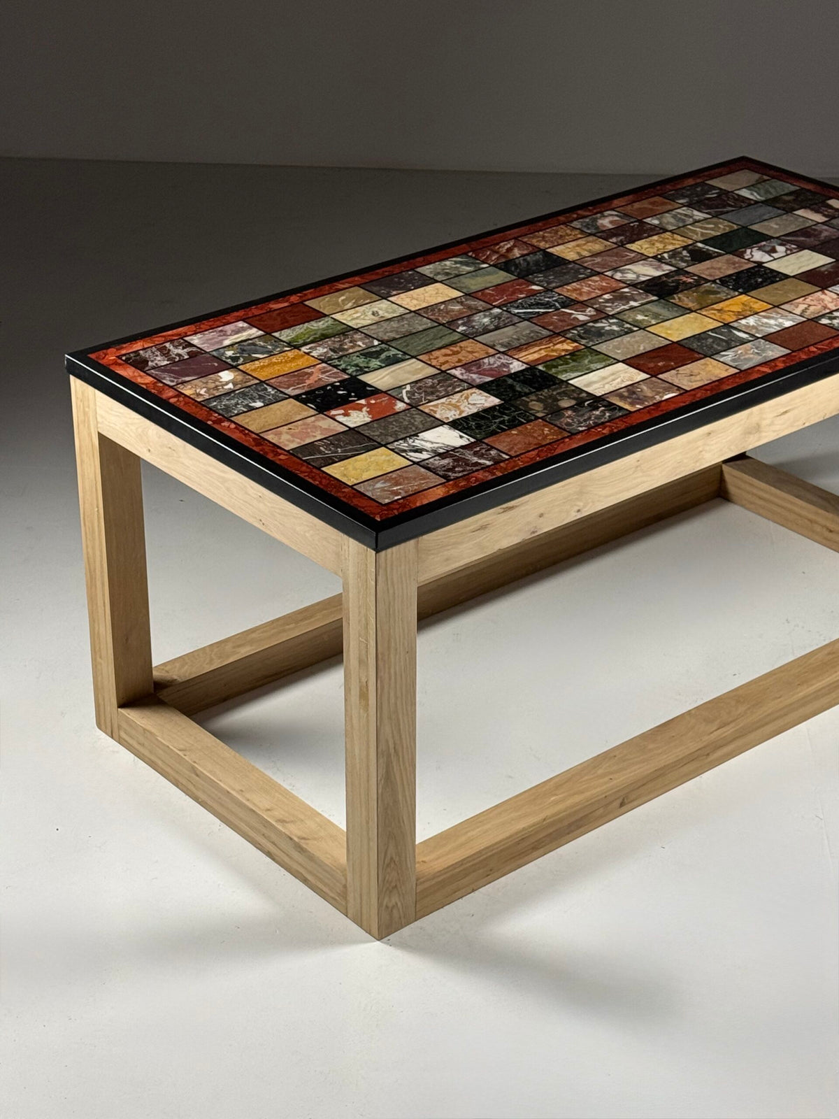 Large Marble Specimen Table on New Oak Base, 1950s to 1960s Top, photo 17