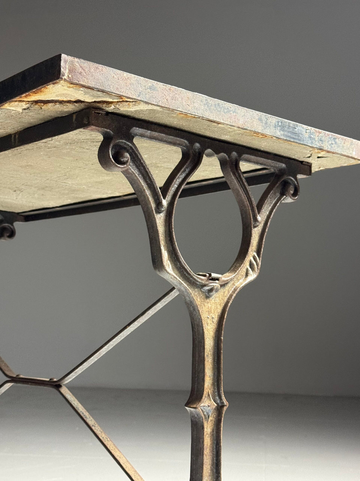 Early 20th Century Cast Iron Console Table with Mosaic Tile Top, photo 6