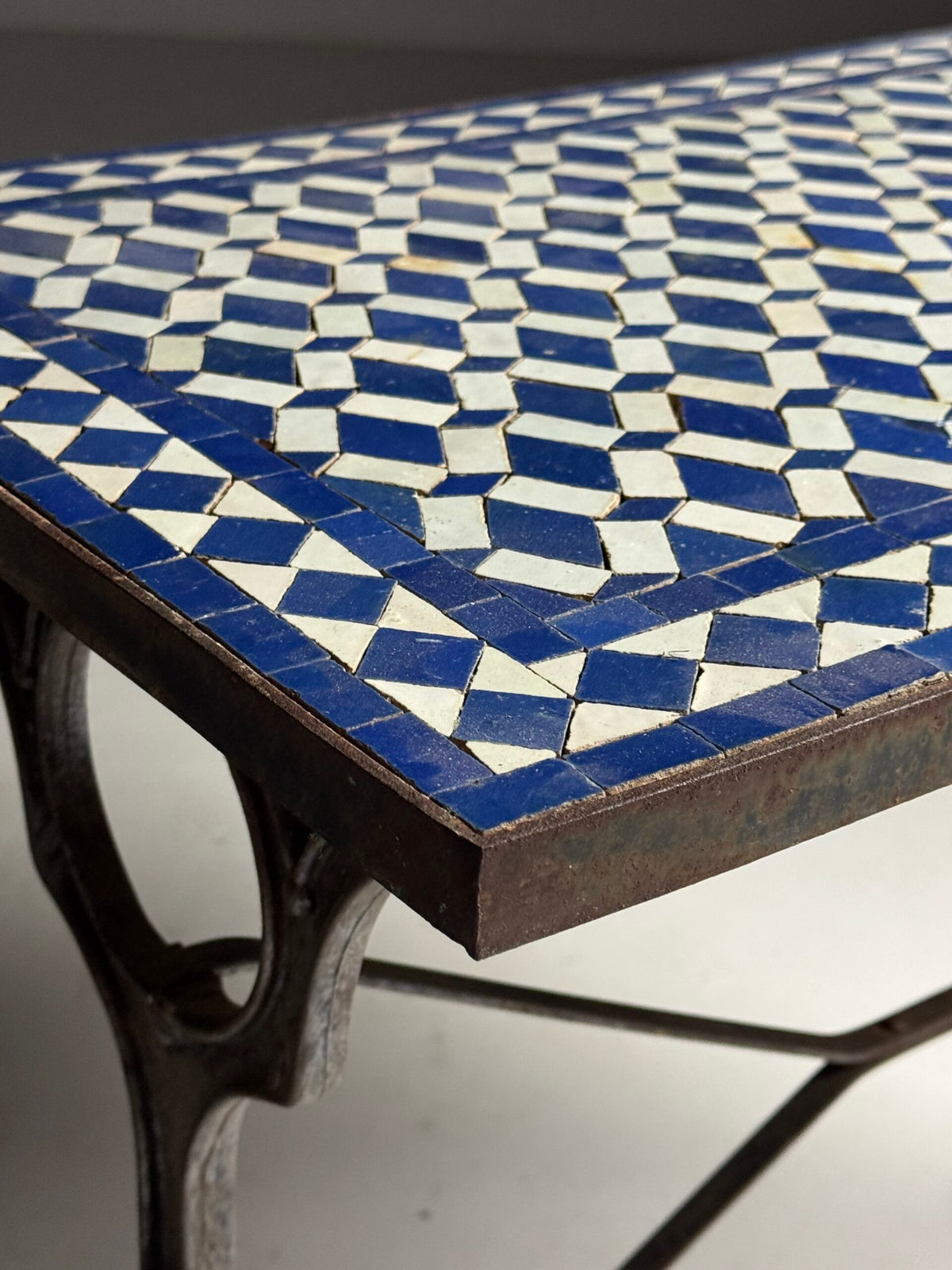 Early 20th Century Cast Iron Console Table with Mosaic Tile Top, photo 15