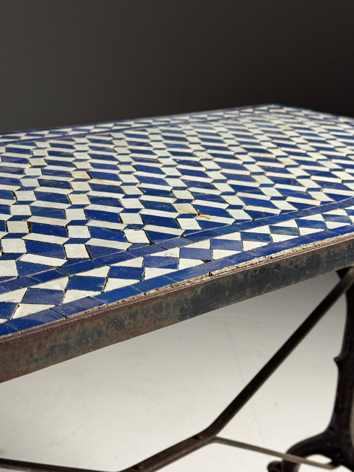 Early 20th Century Cast Iron Console Table with Mosaic Tile Top, photo 16